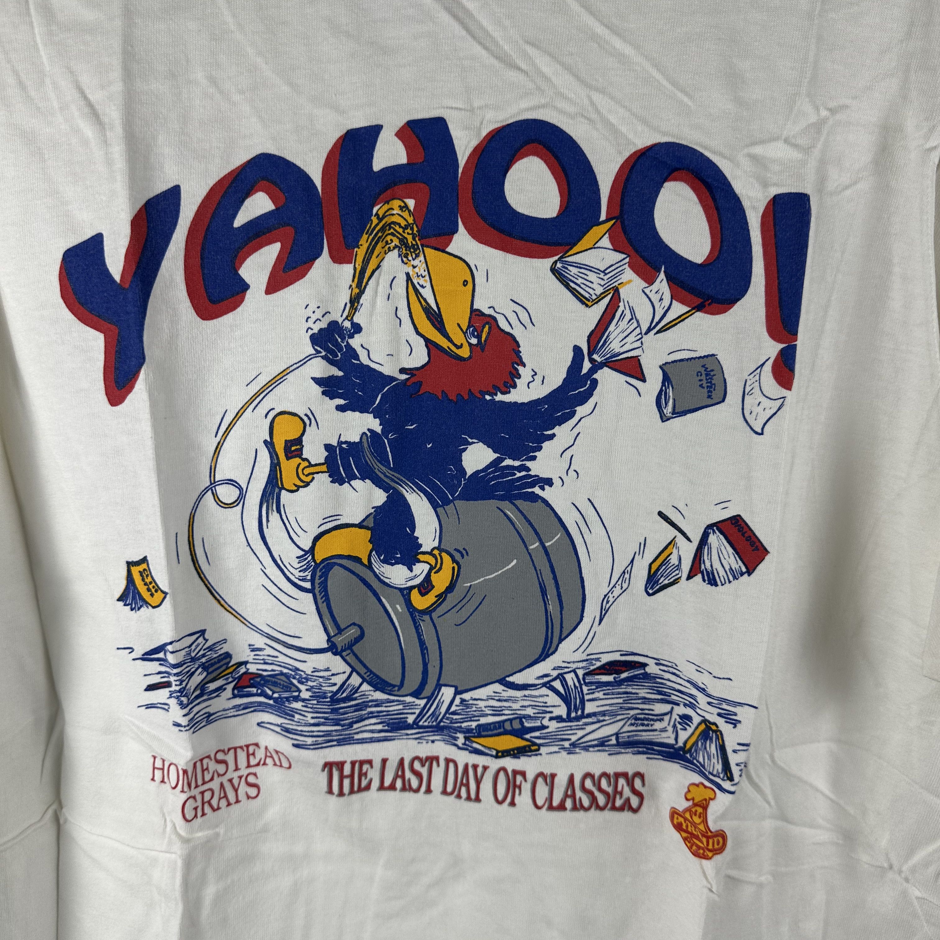 Vintage Vintage 1992 Kansas Jayhawks Yahoo Last Day of Class T-shirt Size US XL / EU 56 / 4 - 4 Thumbnail
