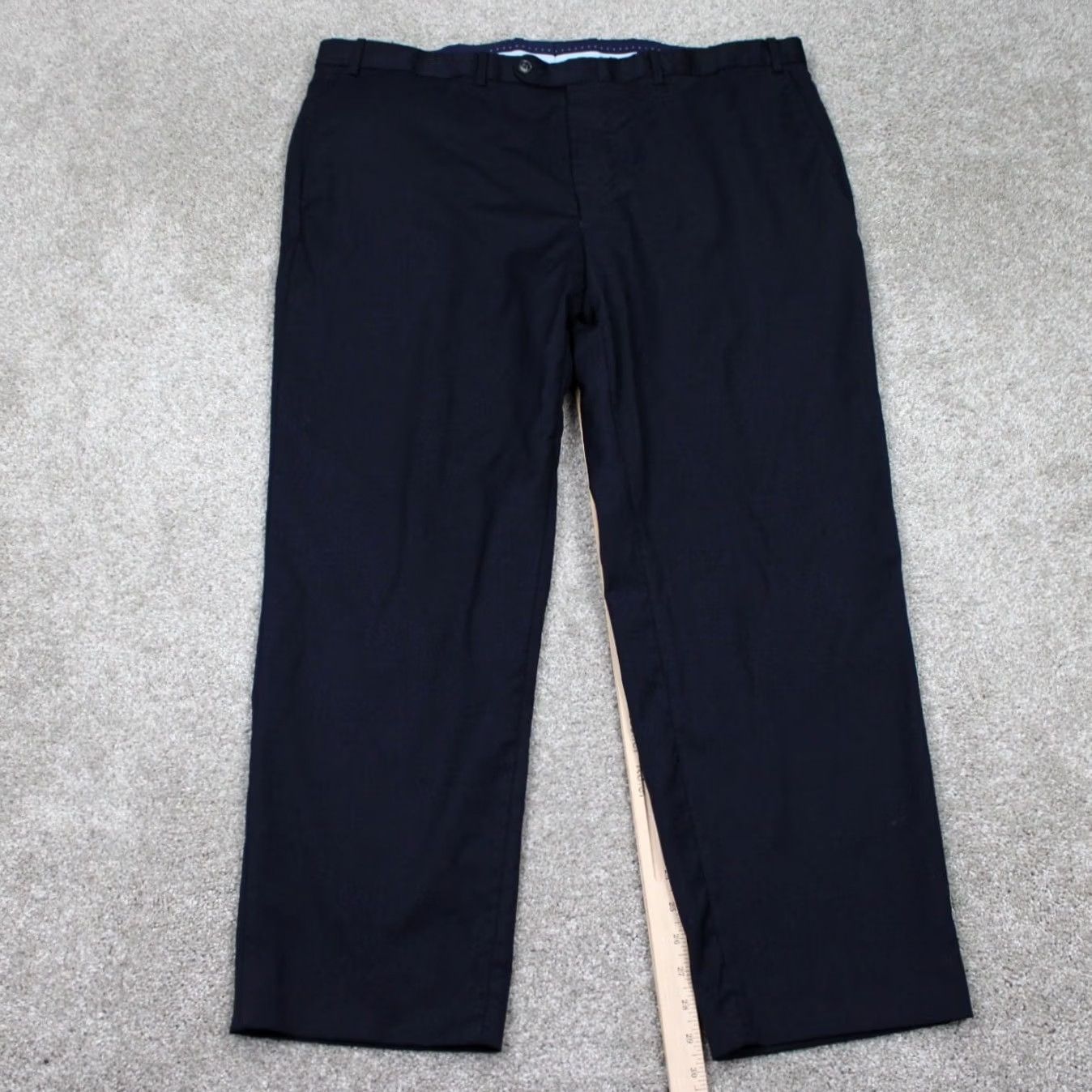 Peter Millar Peter Millar Pants Mens 32R Dress Straight Leg Blue Wool 30" Inseam Flat Front Stretch Regular Velvet? Size US 32 / EU 48 - 3 Thumbnail