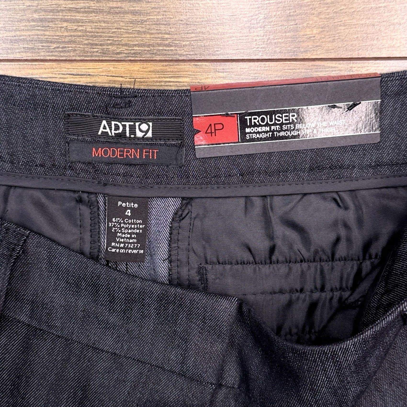 Apt. 9 Apt. 9 Modern Fit Trouser Pants Womens 4P Gray Denim Workwear Dress Pants Flat Front Seeded Logo Stretch Mid Rise 29in Inseam 29in Petite Violet? Size 27" / US 4 / IT 40 - 4 Thumbnail