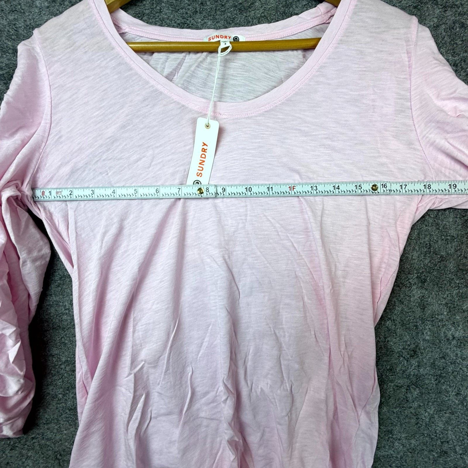 Sundry Sundry Blouse 3 Pink Ruched Sleeve High Low Burnout Girly Size S / US 4 / IT 40 - 5 Thumbnail
