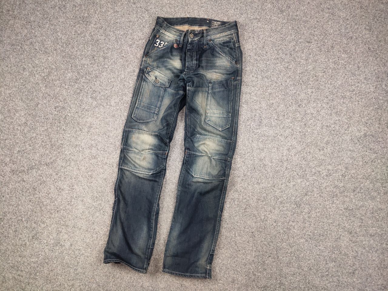 If Six Was Nine Vintage G Star Raw General 5620 3D Cargo Faded Denim jeans Size US 31 - 4 Thumbnail