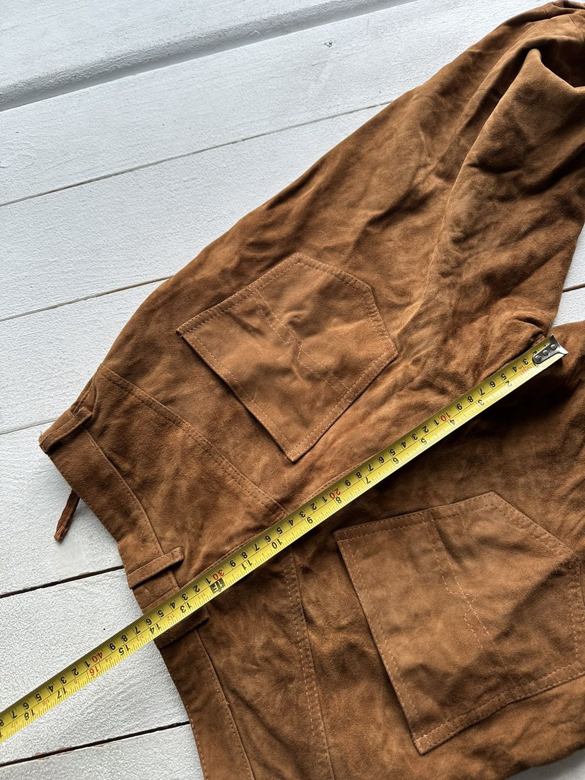 Leather 🚨Vintage leather pants motorcycles BROWN LUXURY Y2K Size 26" / US 2 / IT 38 - 15 Thumbnail