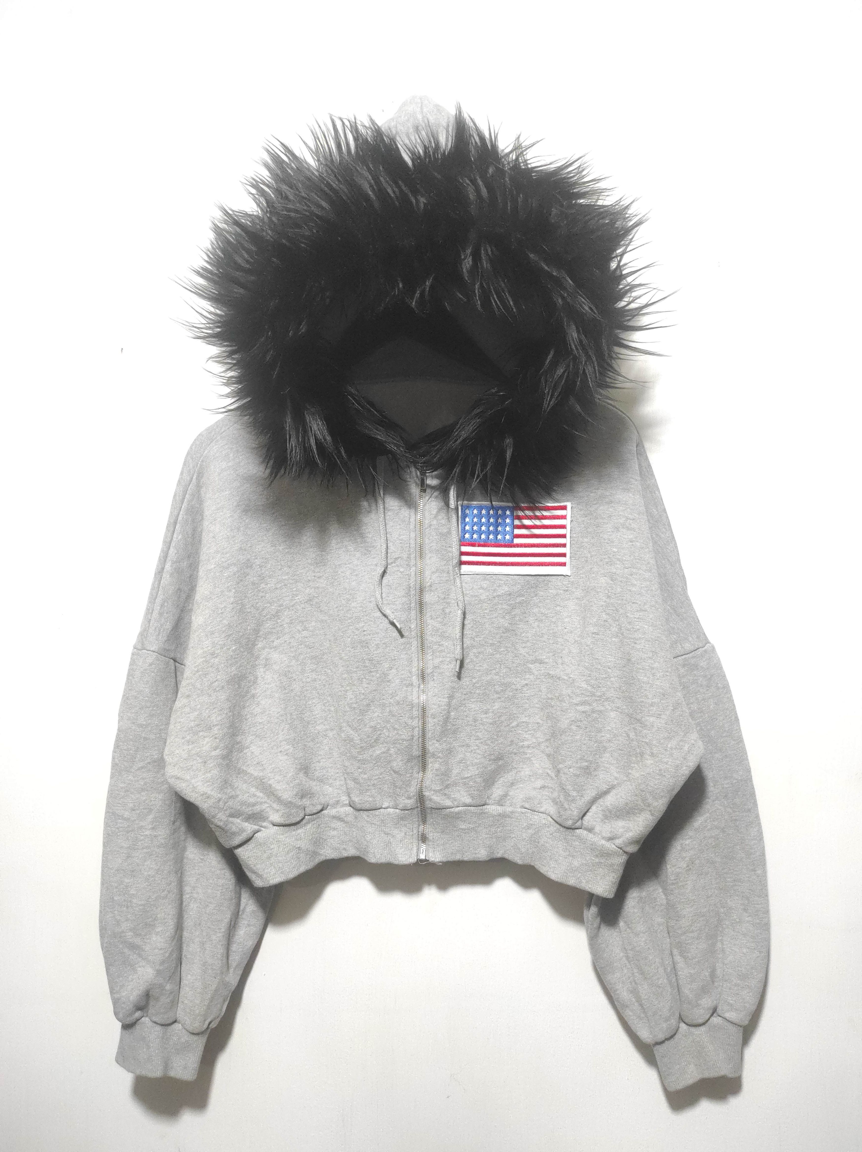 If Six Was Nine ARU USA Flag Crop Zip Fur Hoodie IfSixWasNine LGB style Size M / US 6-8 / IT 42-44 - 2 Thumbnail