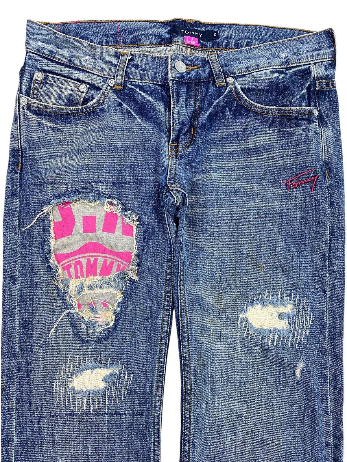 Tommy Jeans Tommy Patch Work Style Straight Leg Jeans Size 32" / US 10 / IT 46 - 2 Thumbnail