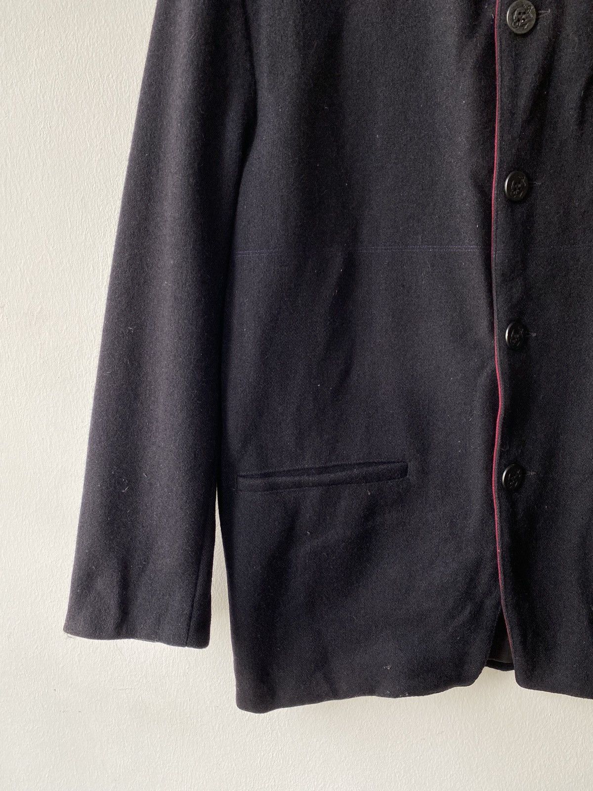 Marithe + Francois Girbaud × Vintage 1990s - Marithe Francois Girbaud Wool Mandarin Collar Jacket Size US L / EU 52-54 / 3 - 7 Thumbnail