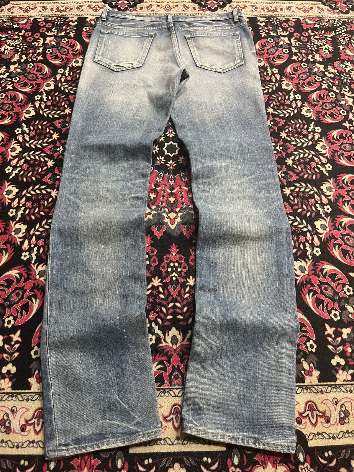 Lounge Lizard ⚡️Slim Straight⚡️Lounge Lizard Distressed Paint Splatter Jeans Size US 31 - 2 Thumbnail