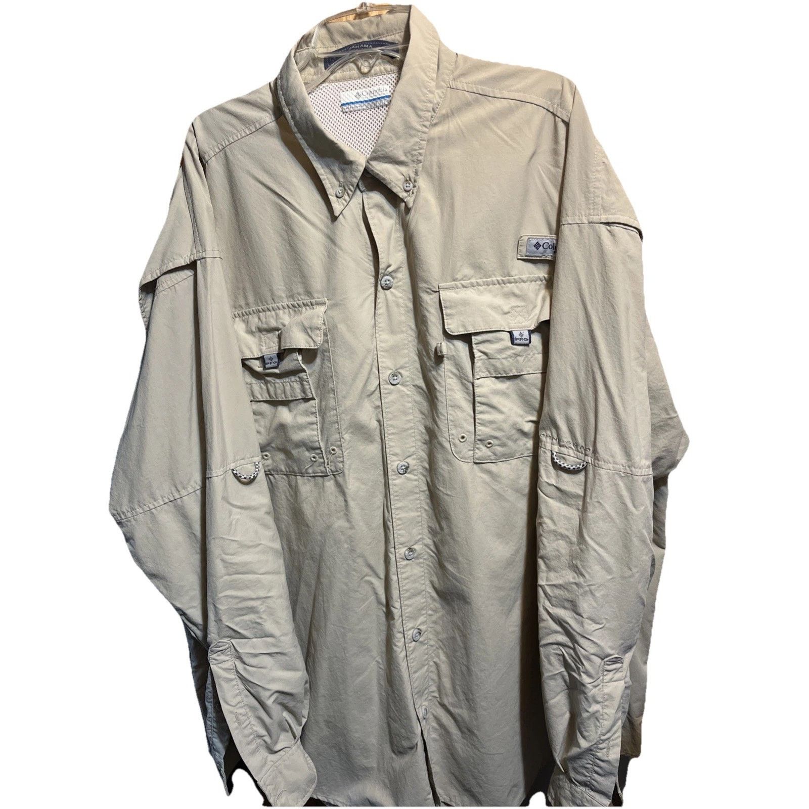 Columbia Columbia PFG Fishing Shirt Mens XL Beige Bahama Hiking LS Size US XL / EU 56 / 4 - 1 Thumbnail