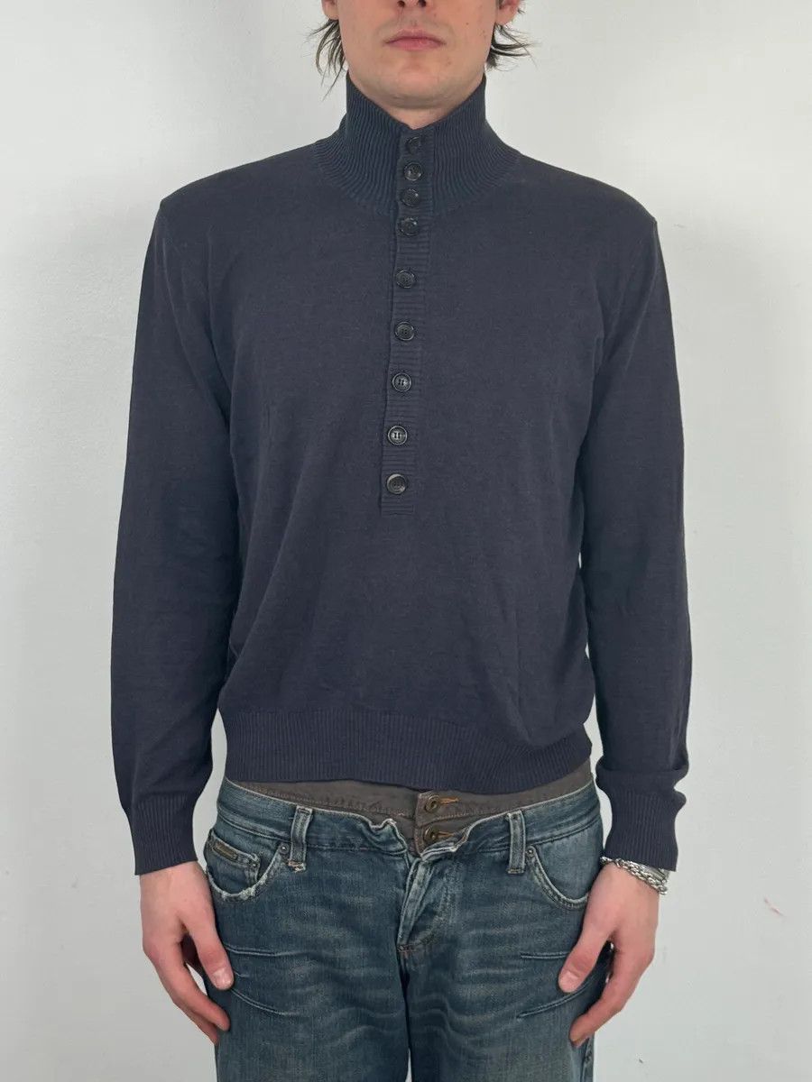 Dolce & Gabbana SS2003 Dolce & Gabbana Navy Buttoned Classy Sweater Size US S / EU 44-46 / 1 - 2 Thumbnail