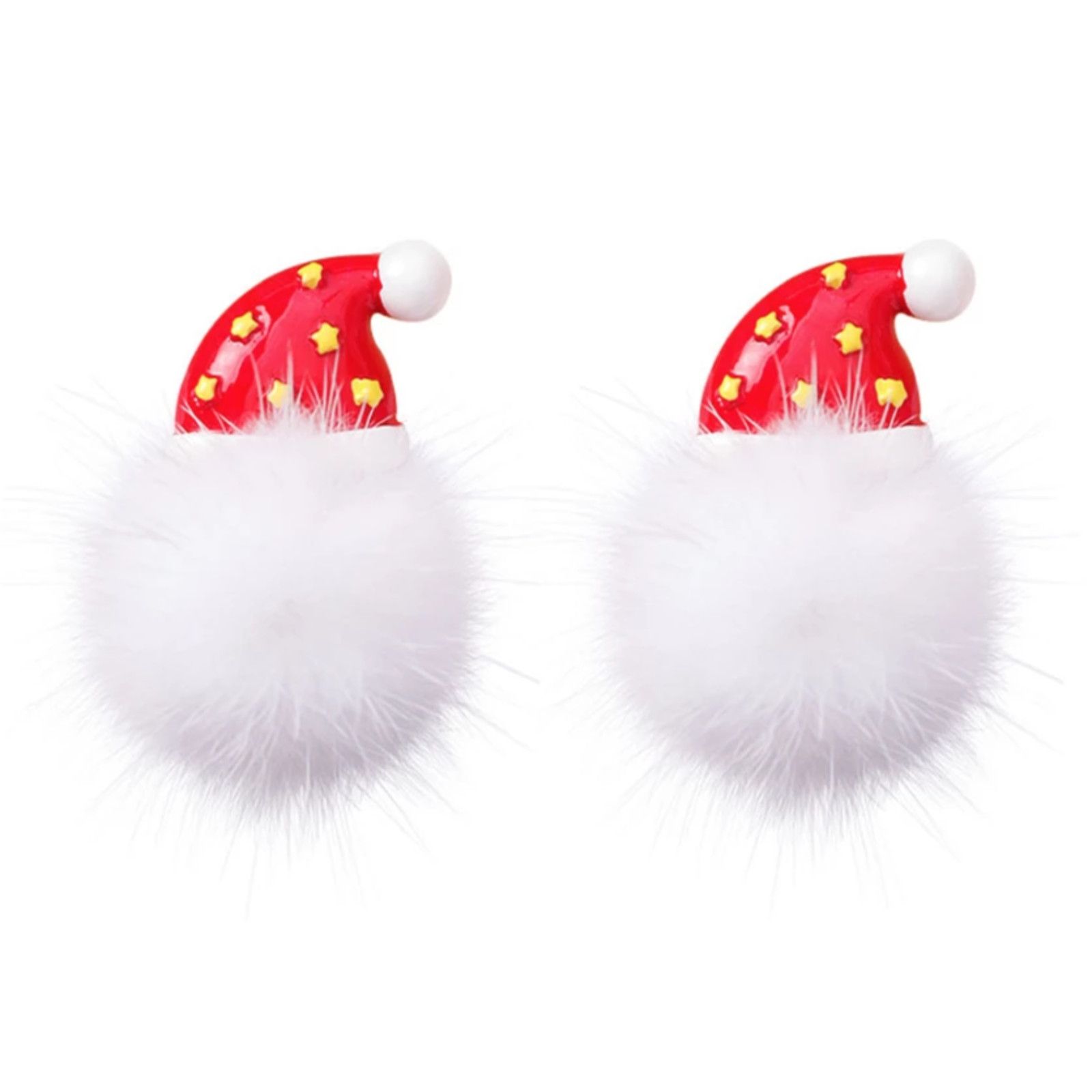 Diamond Earrings x Jewelry Santa Claus White Fur Drop Earrings 1-Cc-06, Women's