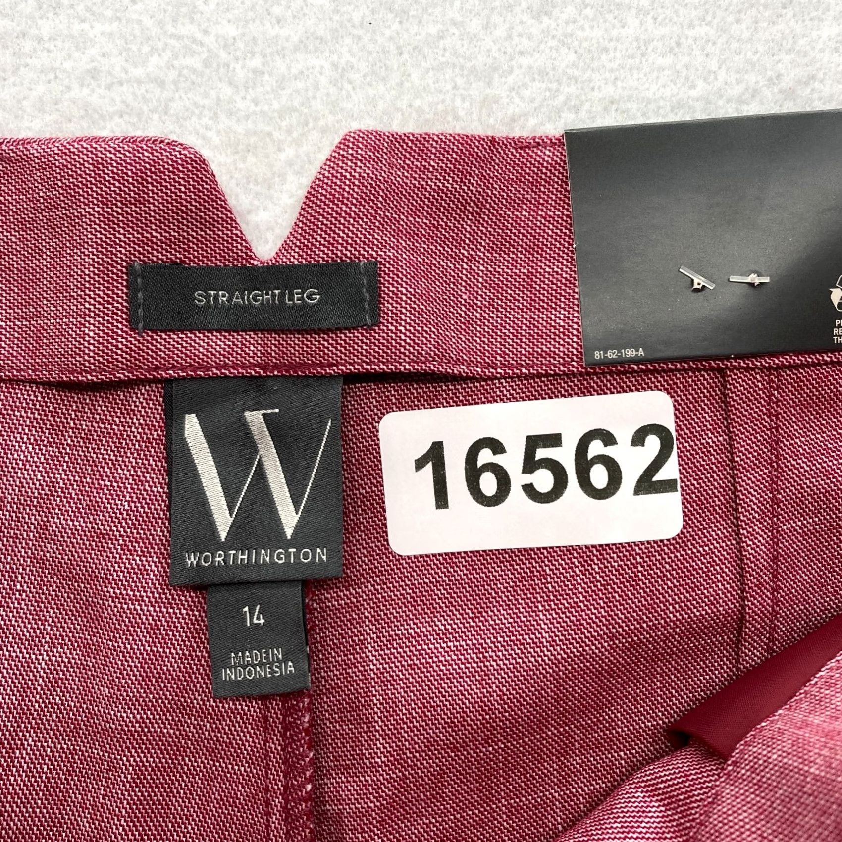 Worthington Worthington Dress Pant Women's 14 Straight Leg Crop Red Stretch Fabric High Rise Pants Size 36" / US 14 / IT 50 - 4 Thumbnail