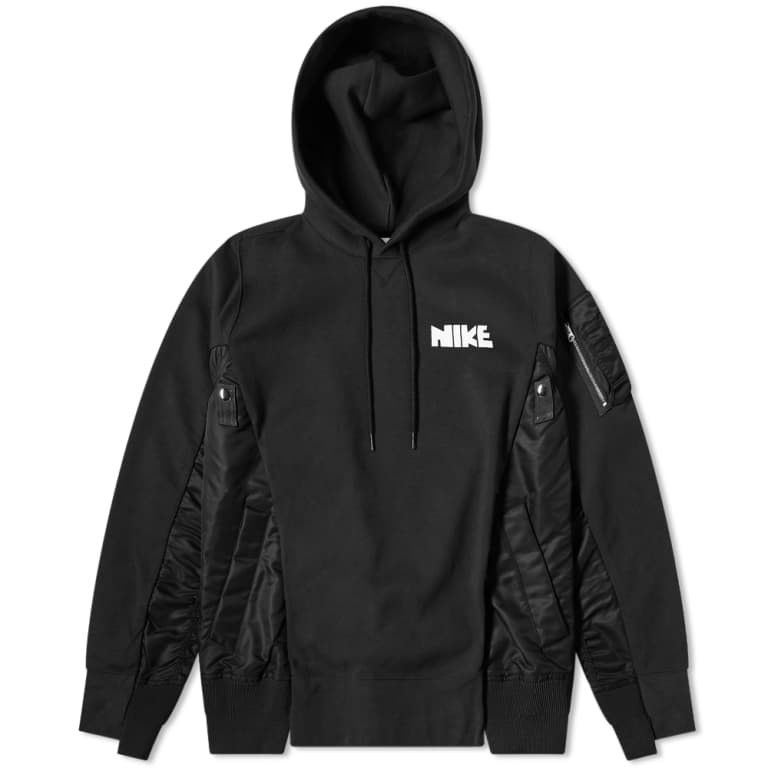 Nike Sacai Nike x Sacai NRG Hoodie Black Black cw2419 010 Large Grailed