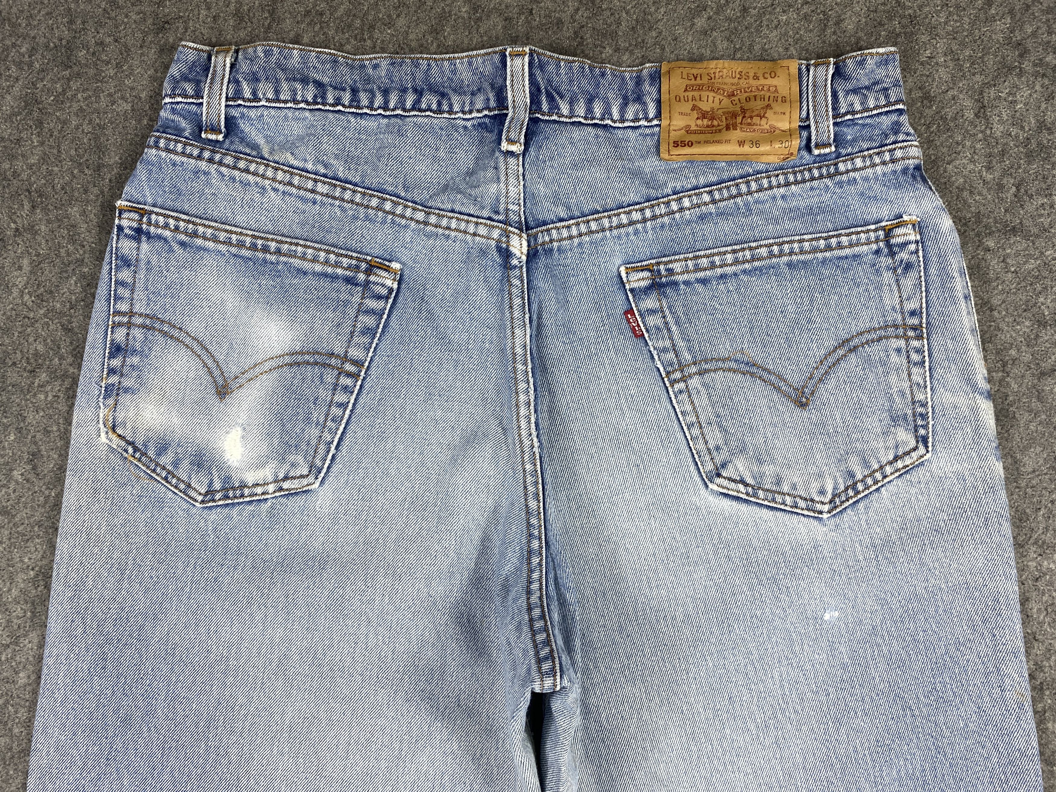 Levi's Light Blue Wash Vintage Levi's 550 34x29.5 Denim -JN1697 Size US 34 / EU 50 - 4 Thumbnail