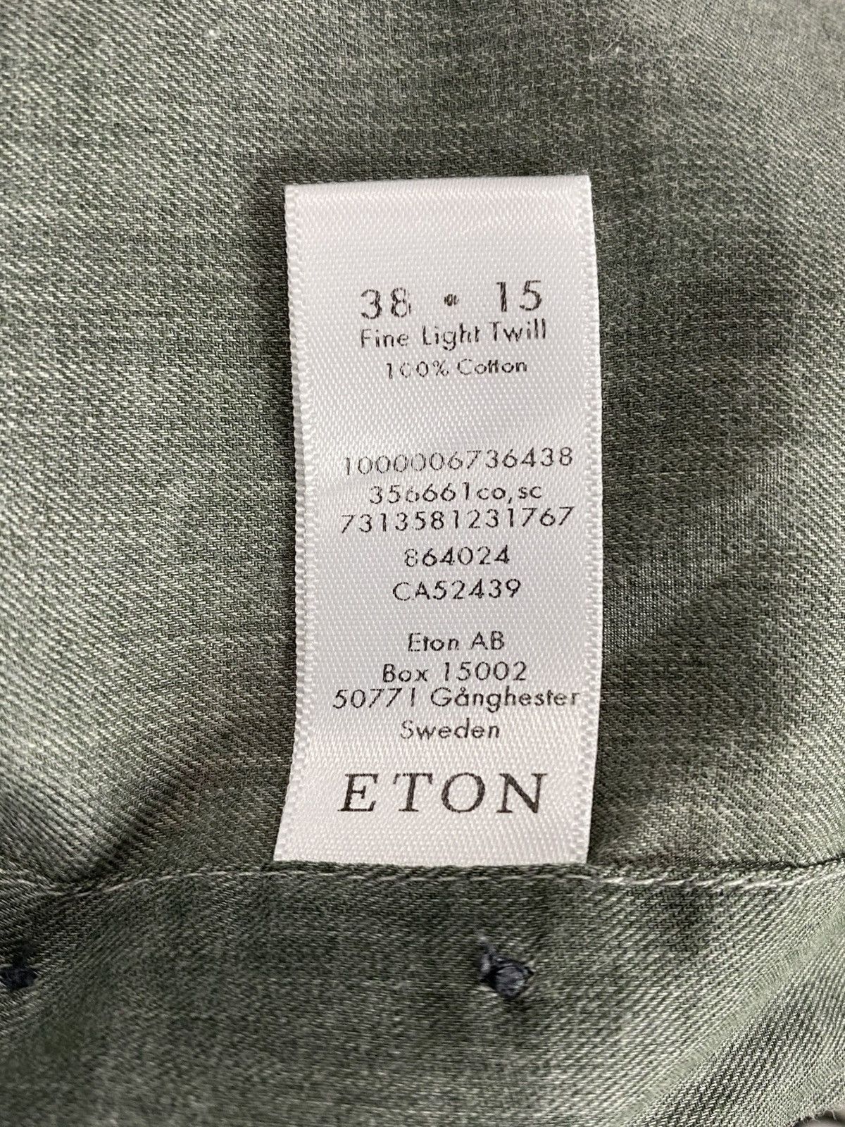 Eton Eton Contemporary Green Shirt Fine Light Twill Size US S / EU 44-46 / 1 - 9 Thumbnail
