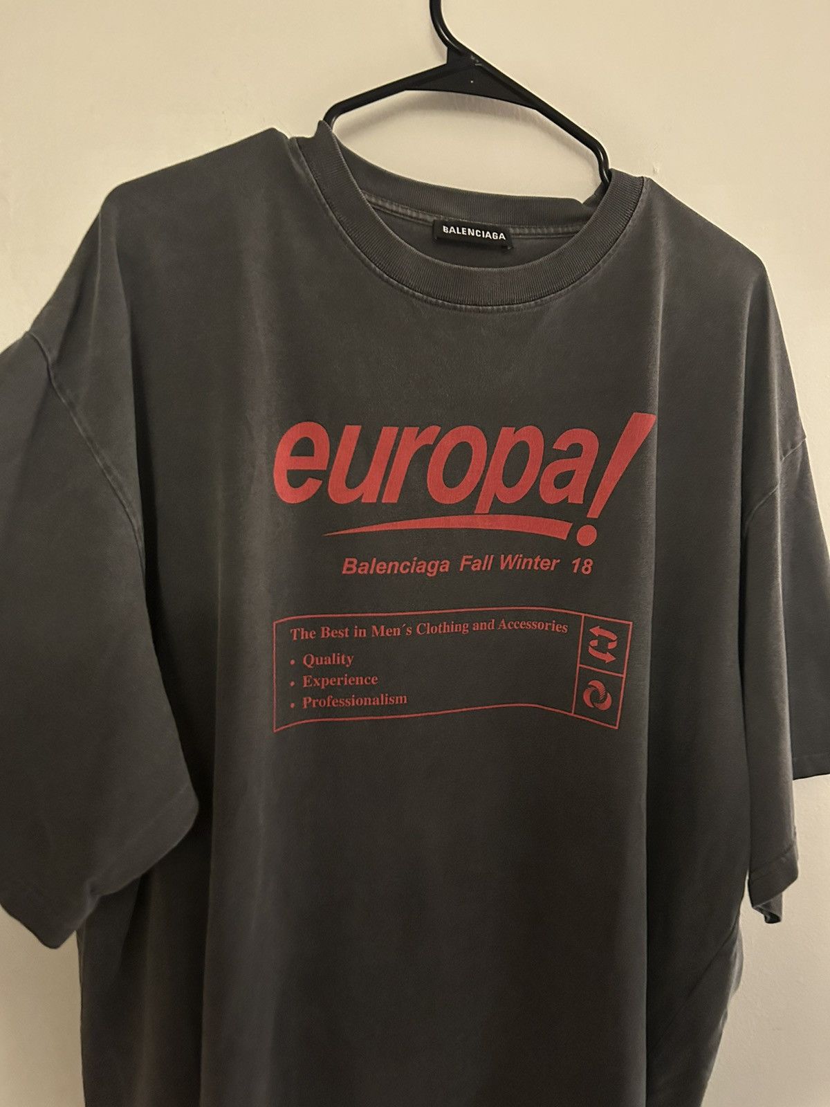 Balenciaga Balenciaga Faded Grey Red Europa Shirt Grailed