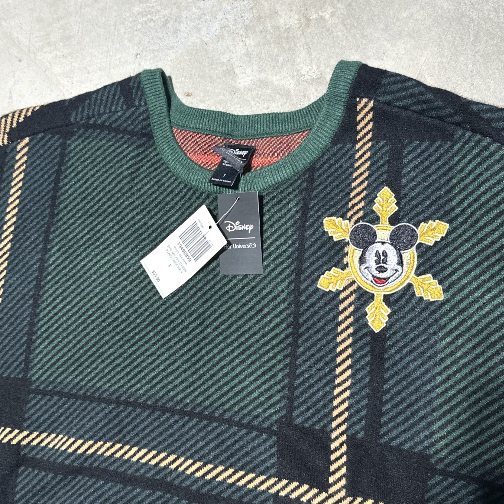 Vintage Her Universe Disney Holiday Plaid Mickey Mouse Knit Sweater NWT Women’s XL Size XL / US 12-14 / IT 48-50 - 3 Thumbnail