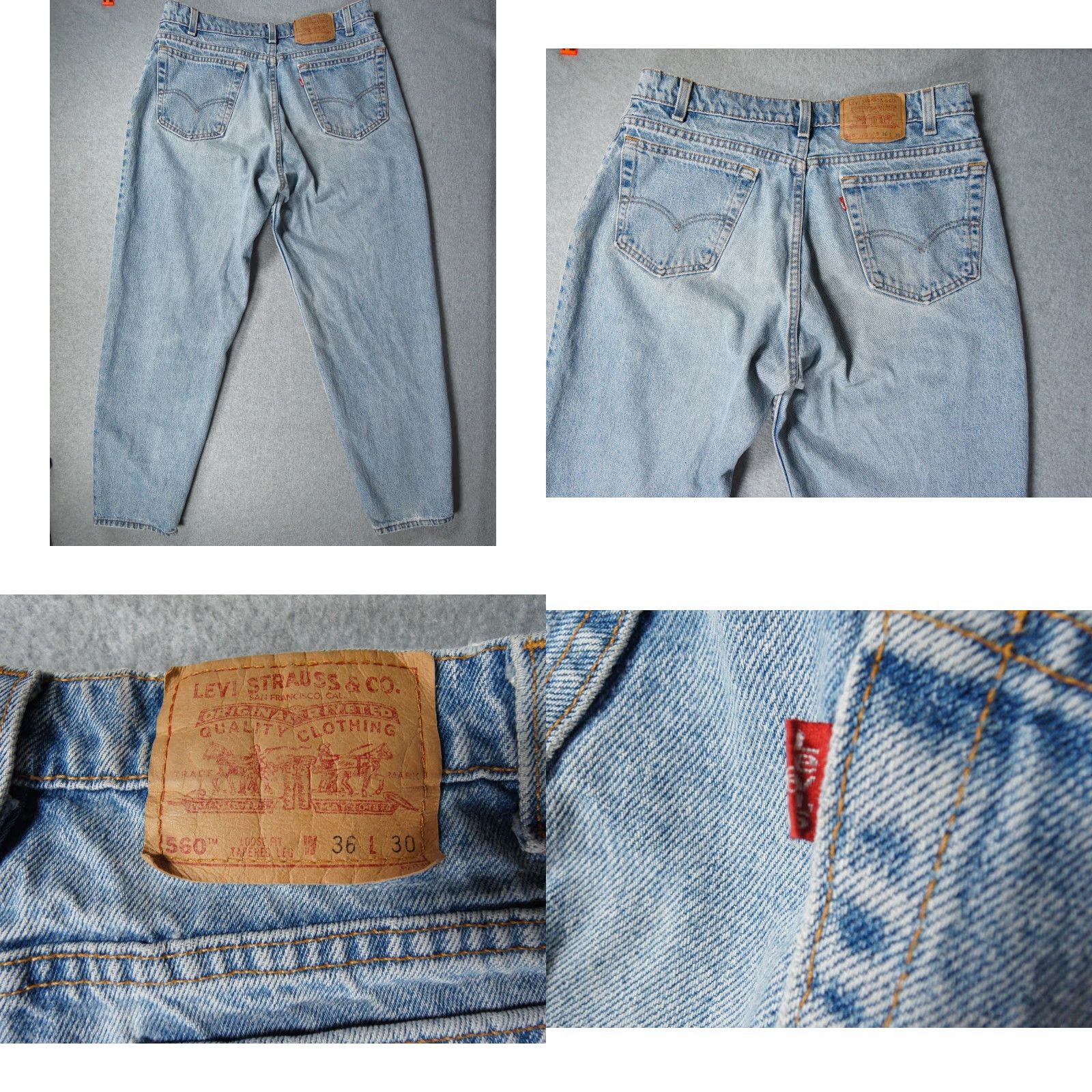 Levi's VINTAGE Levi's Jeans Mens 36x30 Blue Denim 560 Loose Fit Tapered Leg 90s Jeans Mens Size US 36 / EU 52 - 8 Thumbnail