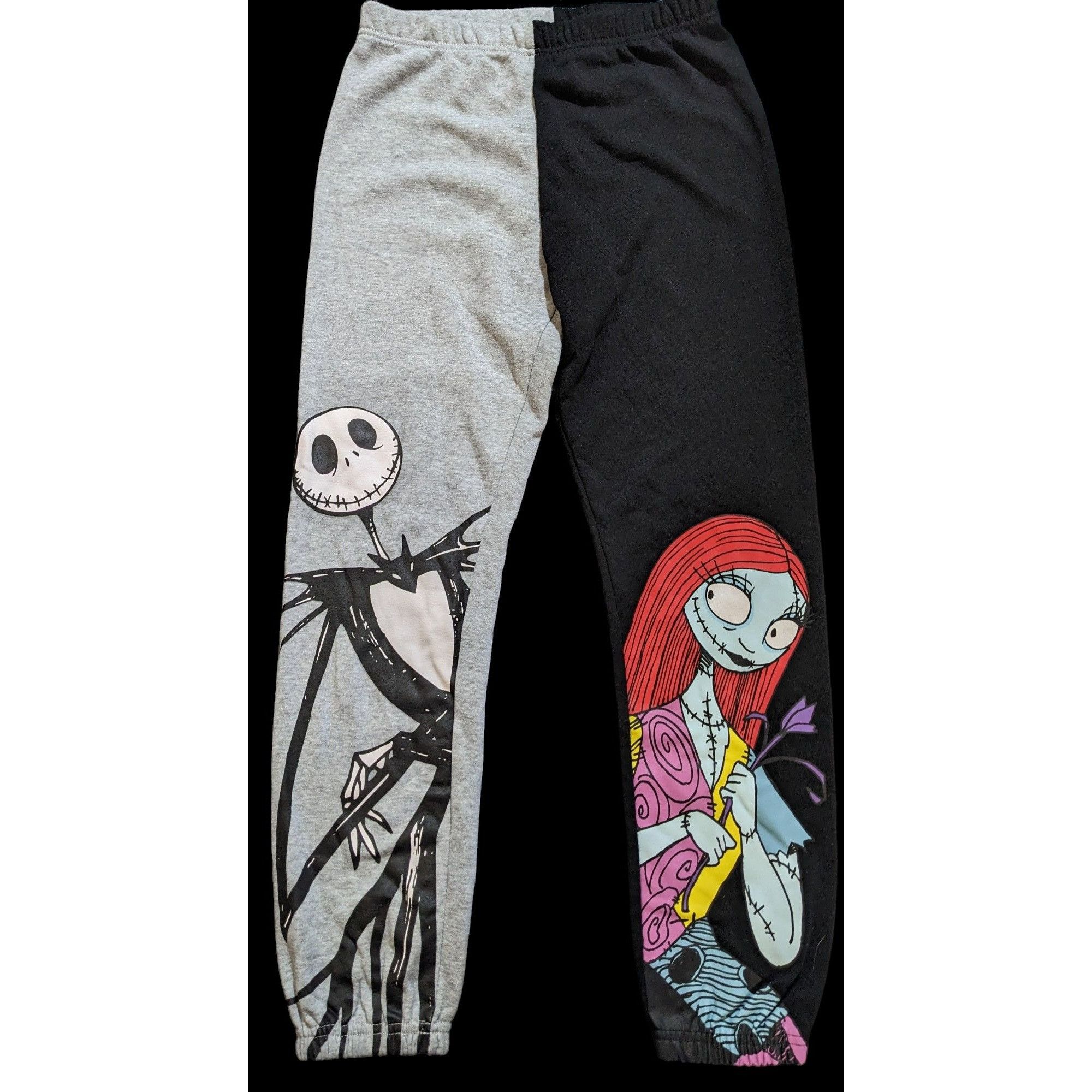 Disney Nightmare Before Christmas Black And Grey Joggers Size 26" / US 2 / IT 38 - 3 Thumbnail