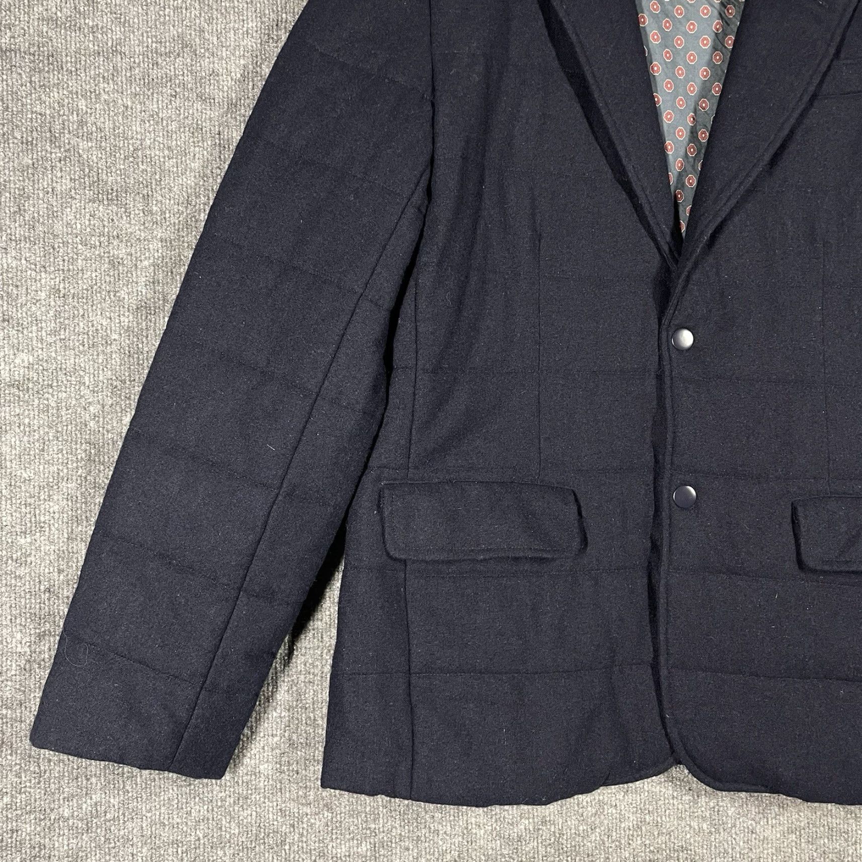 Vintage J. Press Quilted Sport Coat Blazer Jacket Mens Size Large Wool Insulated Snap Size 42R - 3 Thumbnail