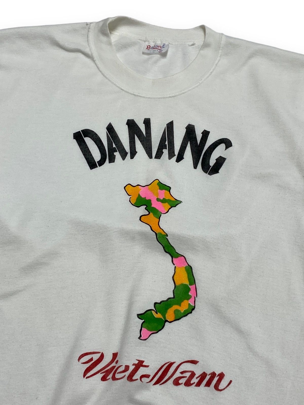 Vintage 90s Vintage Vietnam Danang White T Shirt Single Stitch M Size US S / EU 44-46 / 1 - 2 Thumbnail