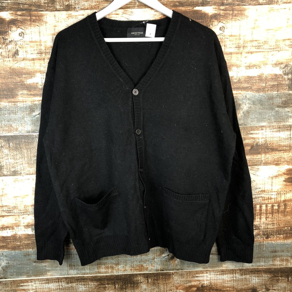 Homespun Knitwear × Japanese Brand Ancestress Black Cardigan Knitwear #A1372 Size US L / EU 52-54 / 3 - 3 Thumbnail