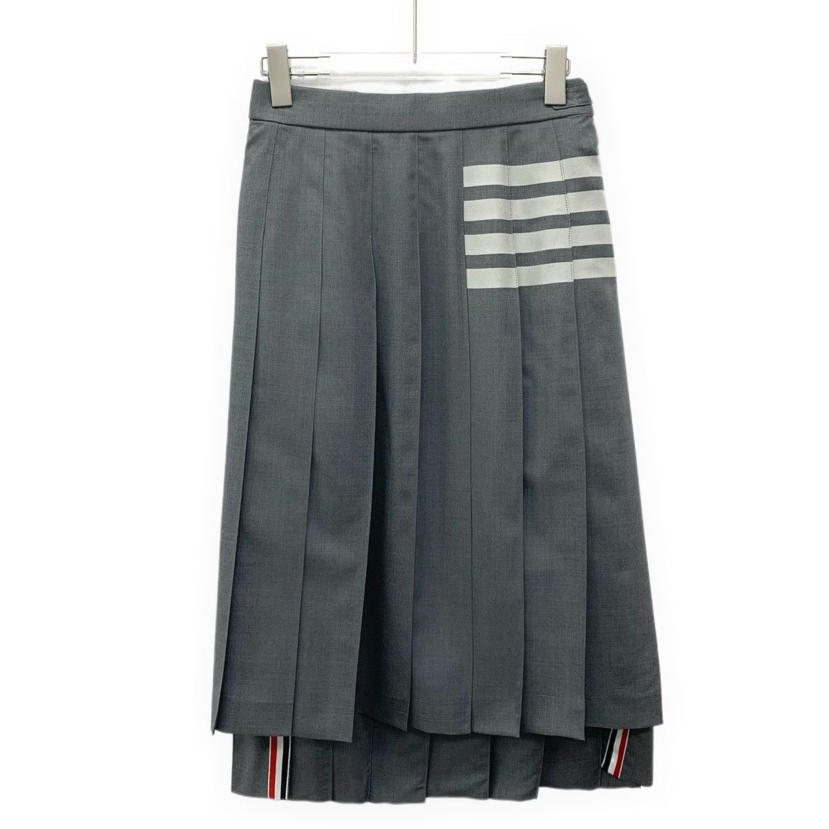 Thom Browne Thom Browne Four-Bar Wool Casual Pleated Long Skirt K26WX Size 26" / US 2 / IT 38 - 1 Thumbnail
