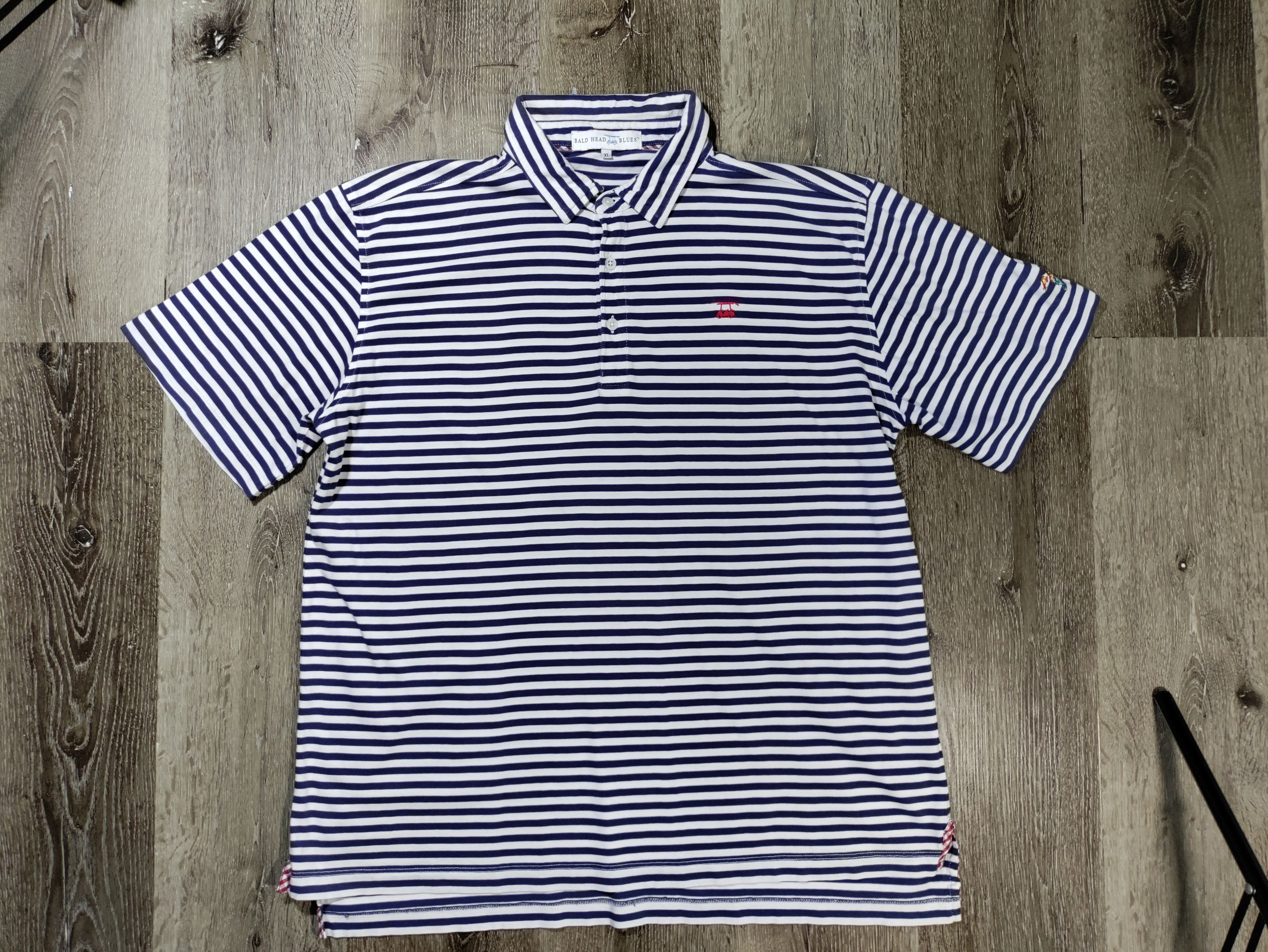 Designer Bald Head Blues Polo Shirt Size US XL / EU 56 / 4 - 1 Thumbnail