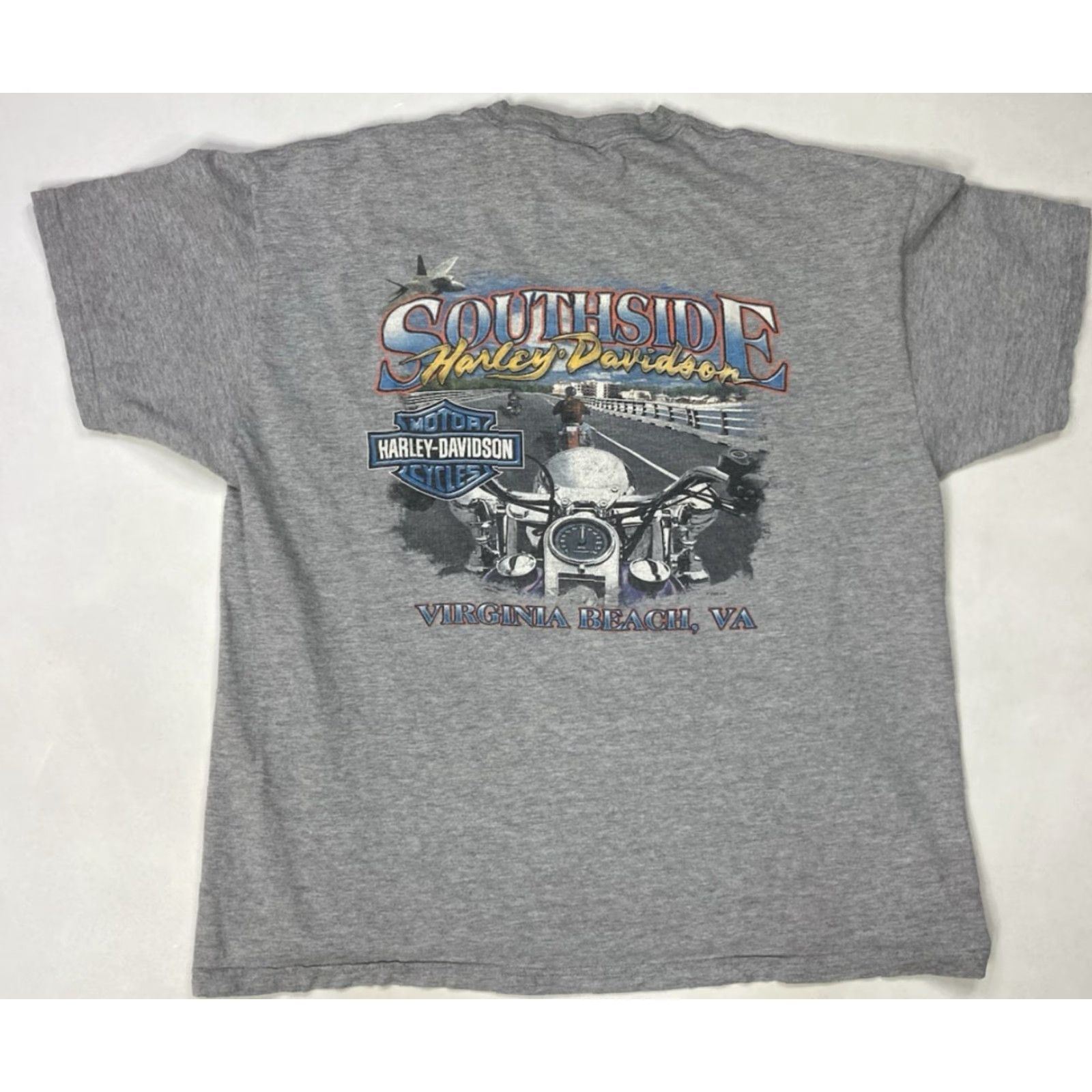 Harley Davidson VINTAGE Harley-Davidson Virginia Beach Graphic T-shirt Men XL Gray Short Sleeve Size US XL / EU 56 / 4 - 2 Thumbnail