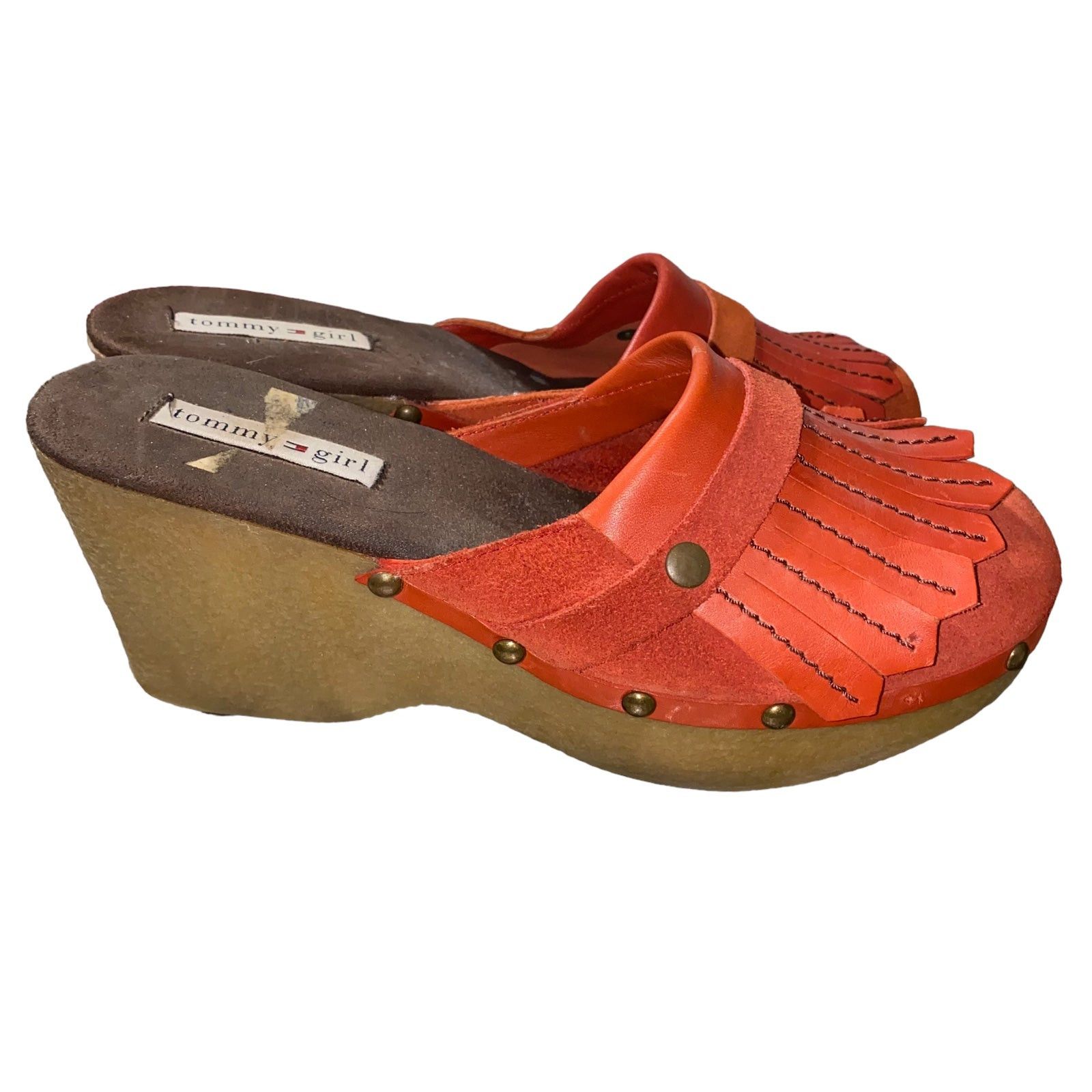 Tommy Hilfiger Tommy Girl Chunky y2k western mule clogs leather upper sz 8 Size US 8 / IT 38 - 2 Thumbnail