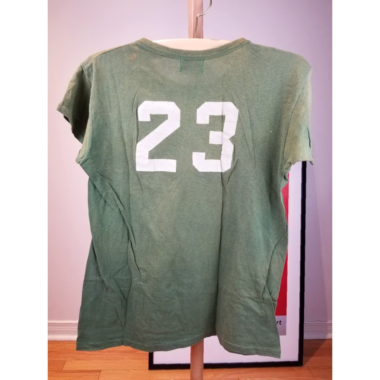Vintage VINTAGE T-SHIRT Green Cotton Jersey 60's Post College Sport Sun Faded Single Stitch SZ Large MENS Size US L / EU 52-54 / 3 - 5 Thumbnail