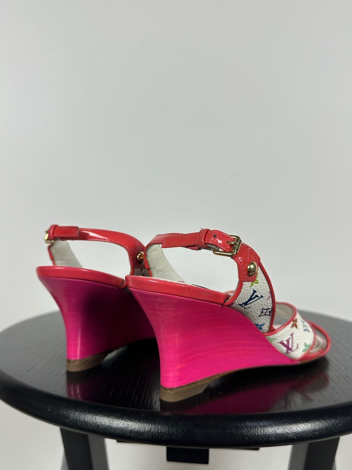 Louis Vuitton × Takashi Murakami 2009 Vintage Louis Vuitton x Takashi Murakami Wedge Sandal Size US 4.5 / IT 34.5 - 9 Thumbnail