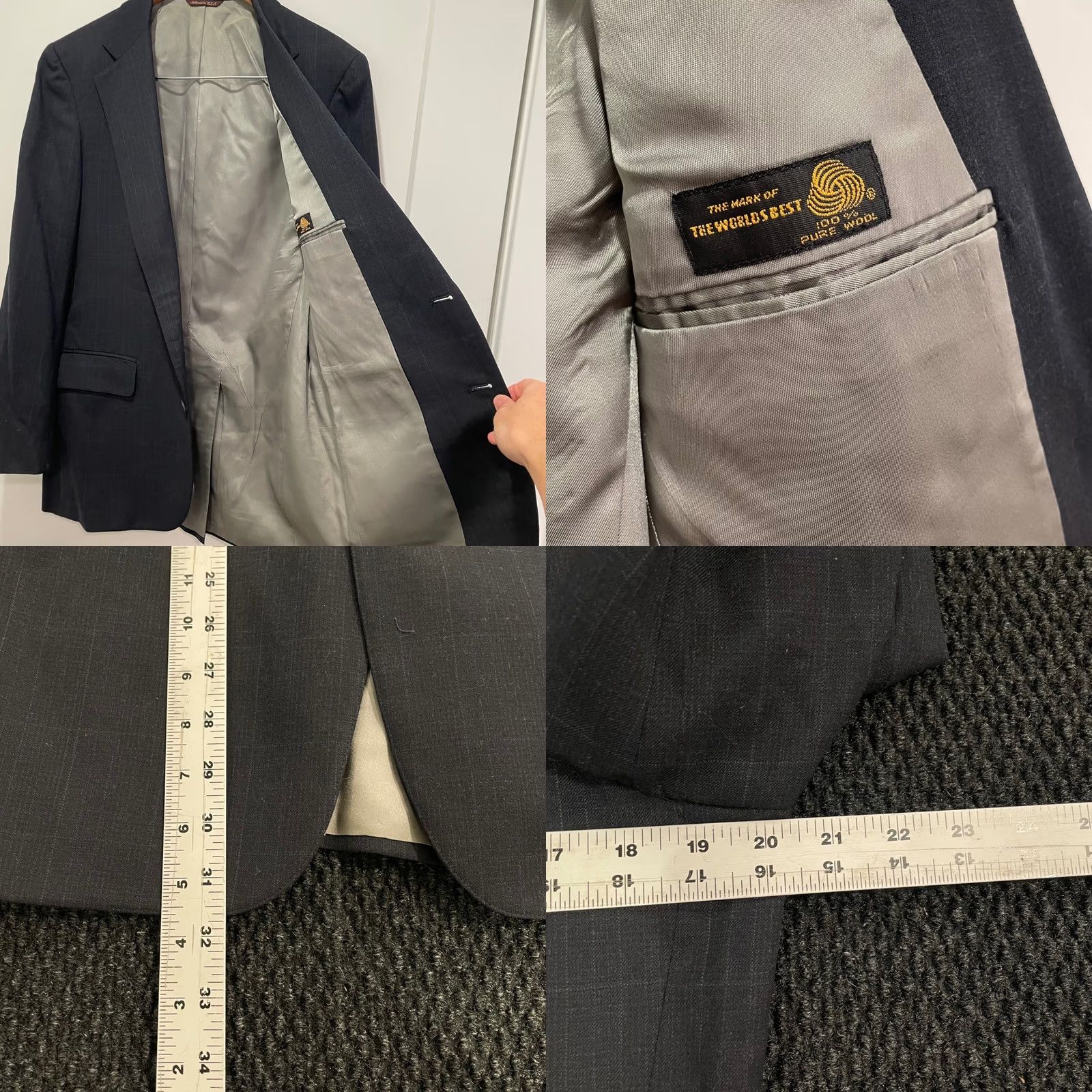 Joseph VINTAGE Joseph & Feiss Tailored by Marshall Fields Pinstripe Blazer Sport Coat Men 40R Size 40R - 8 Thumbnail