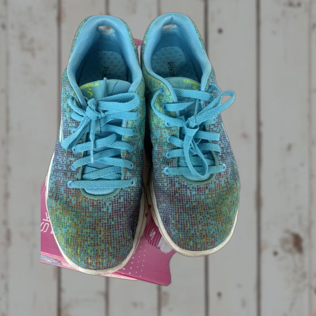 SKECHERS Skechers Go Walk 3 Sneakers Womens 7.5 Lace Up Multicolor Textile Upper Low Top Footwear Casual Walking Size US 8 / IT 38 - 1 Thumbnail