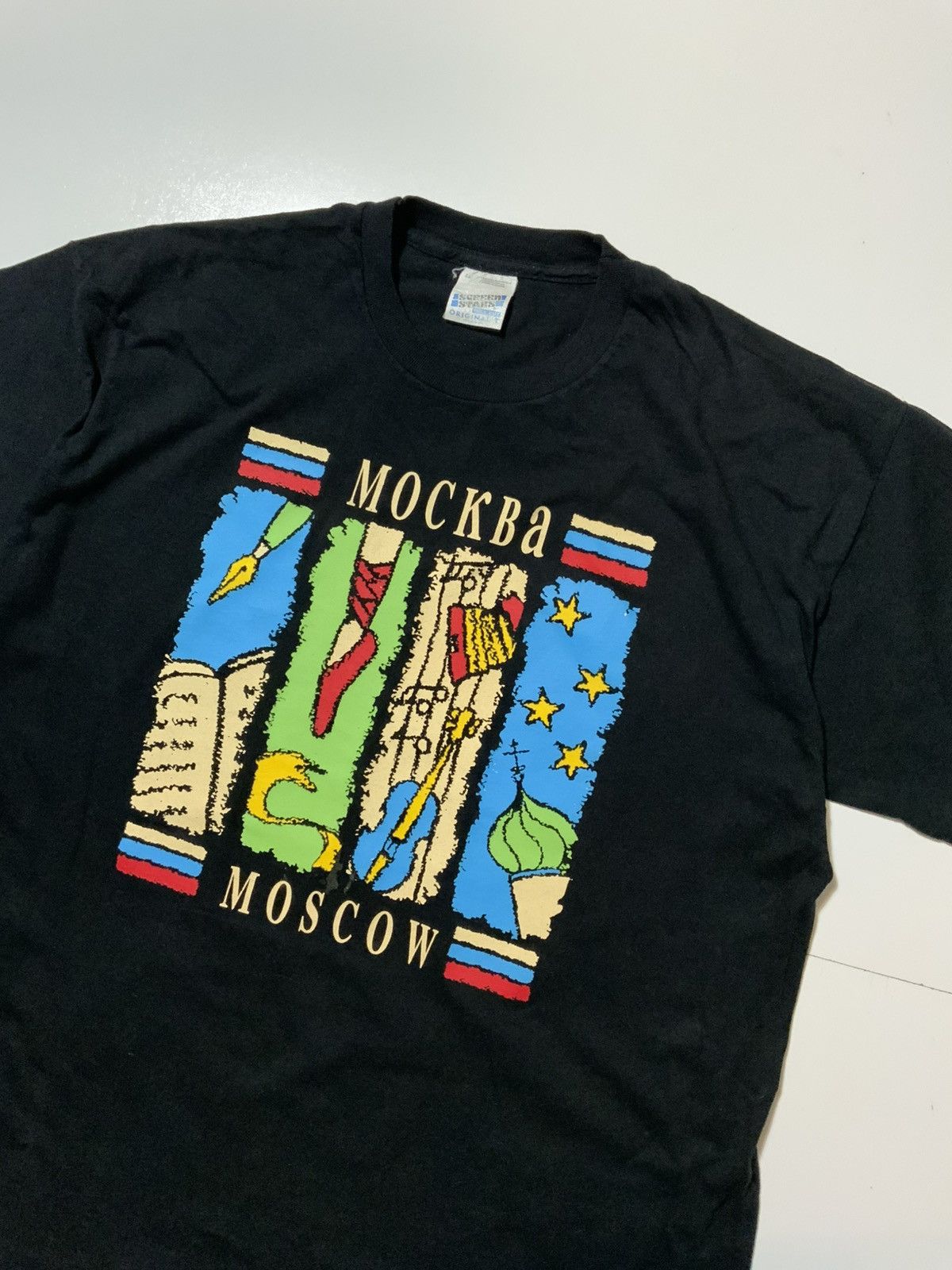 Vintage Vintage Screen Stars Mockba Moscow Russia Souvenir T-Shirt Size US XL / EU 56 / 4 - 3 Thumbnail