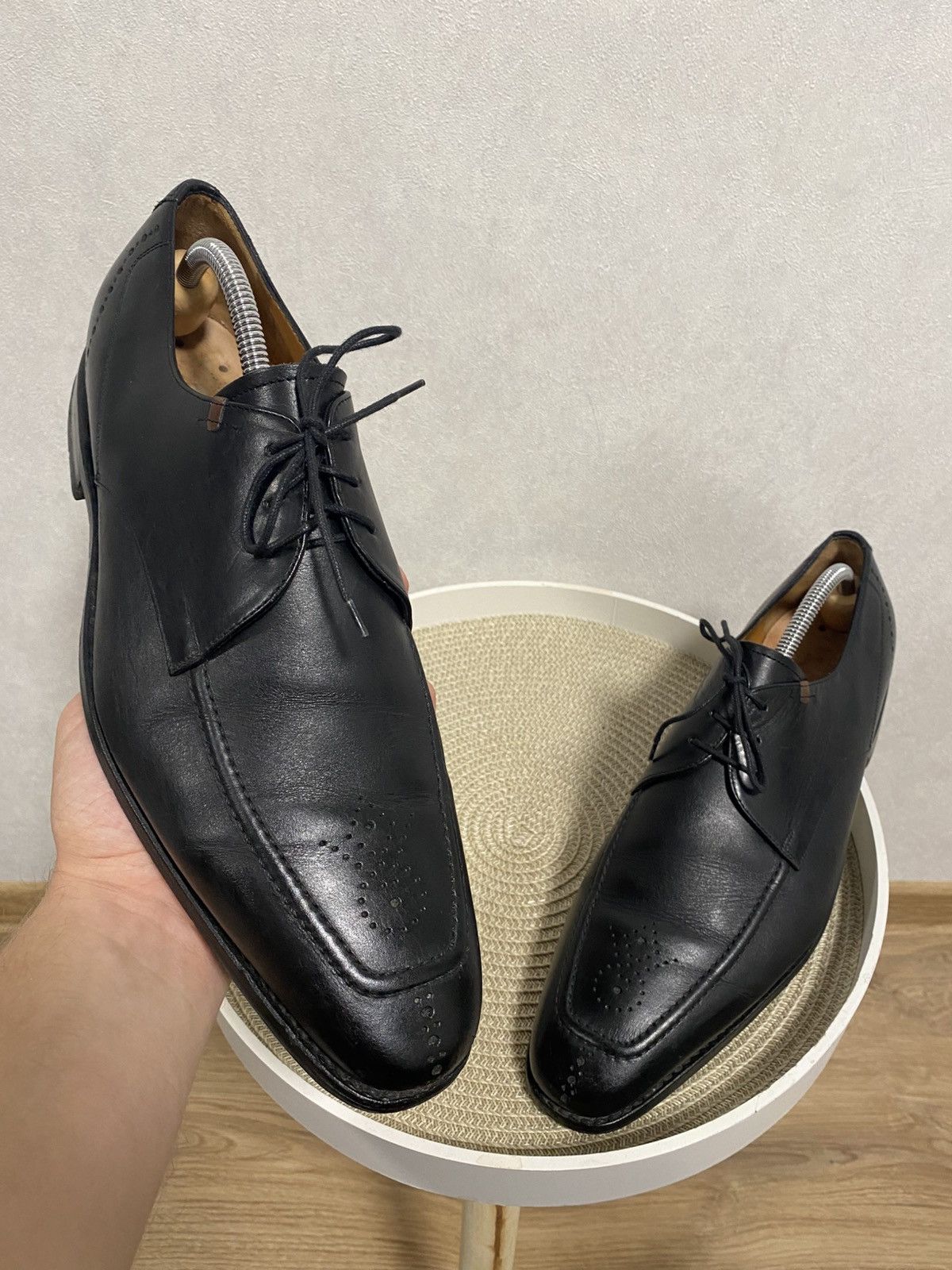 Floris van Bommel Van Bommel Split-toe Black Leather Derby Shoes Size US 11 / EU 44 - 1 Thumbnail