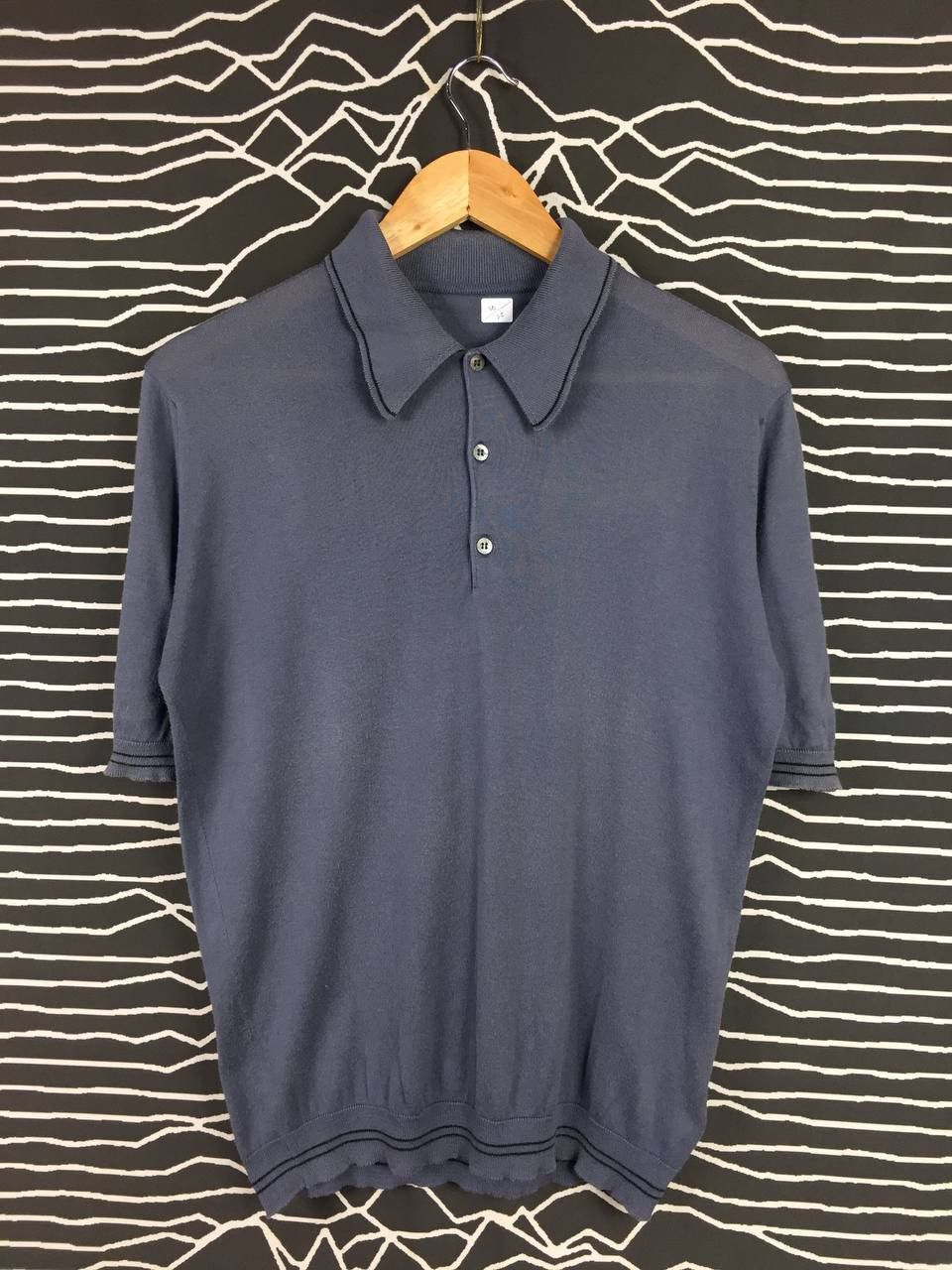 John Smedley Vtg John Smedley Cotton knit Button Up Polo Tee Size US M / EU 48-50 / 2 - 2 Thumbnail