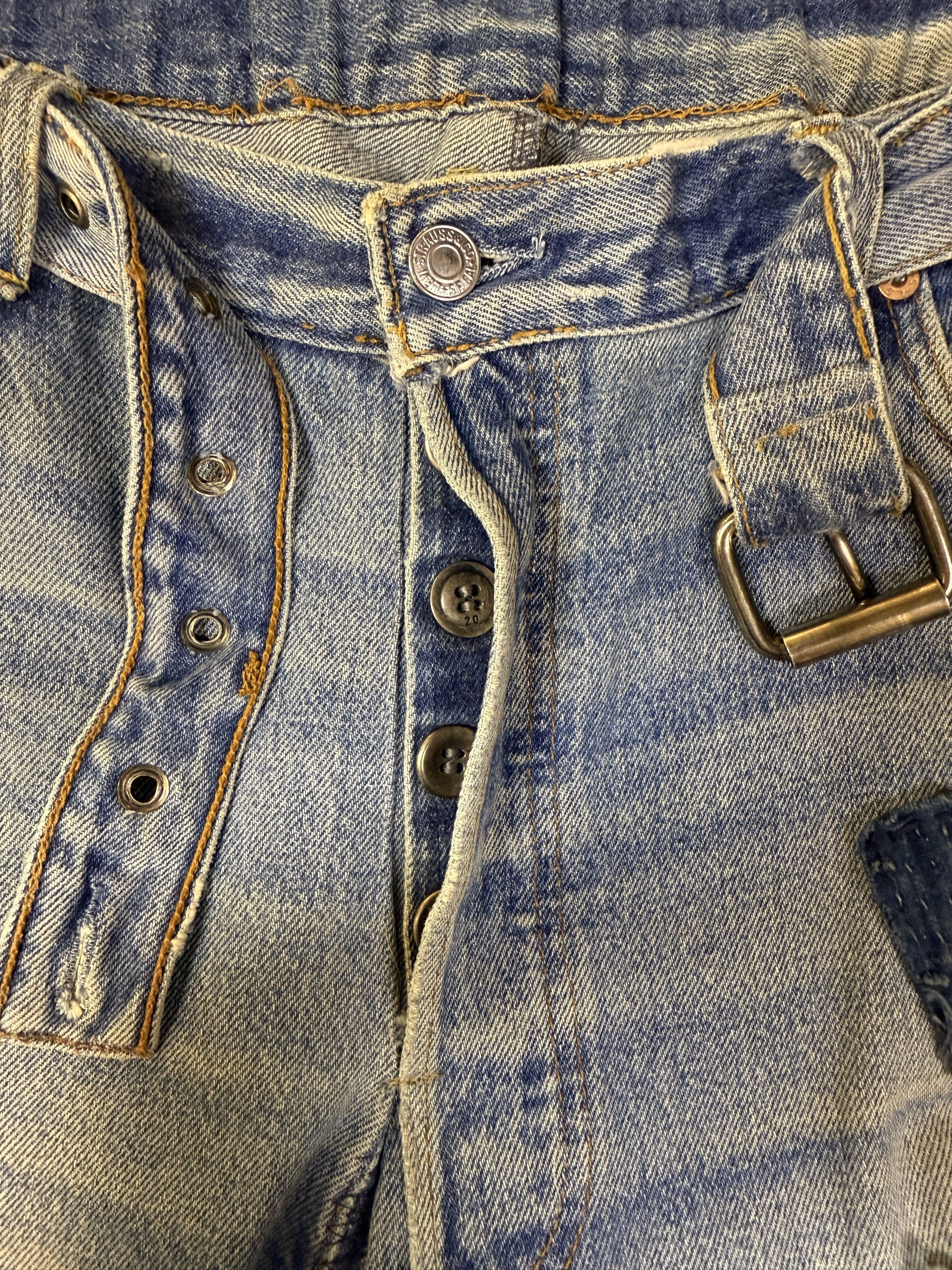 Greg Lauren Greg Lauren Vintage Denim Patchwork Moto GL1 Slim Pant Size US 36 / EU 52 - 3 Thumbnail