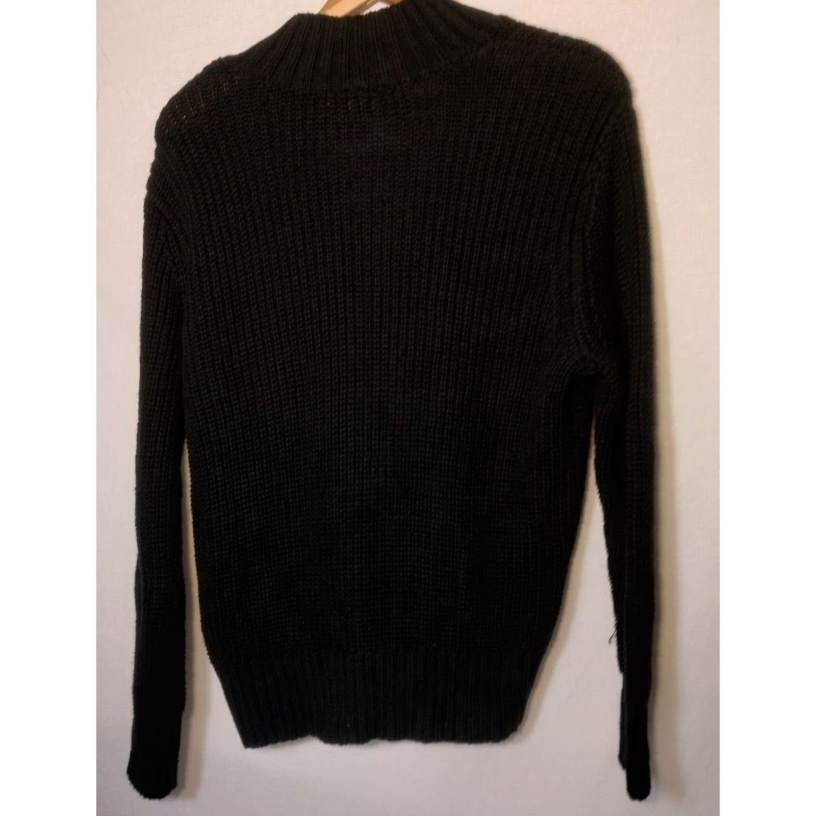 Talbots VINTAGE Talbots Cardigan Sweater Women Large Black Chunky-Knit V-Neck Classic Cotton Blend Japan Size L / US 10 / IT 46 - 2 Thumbnail