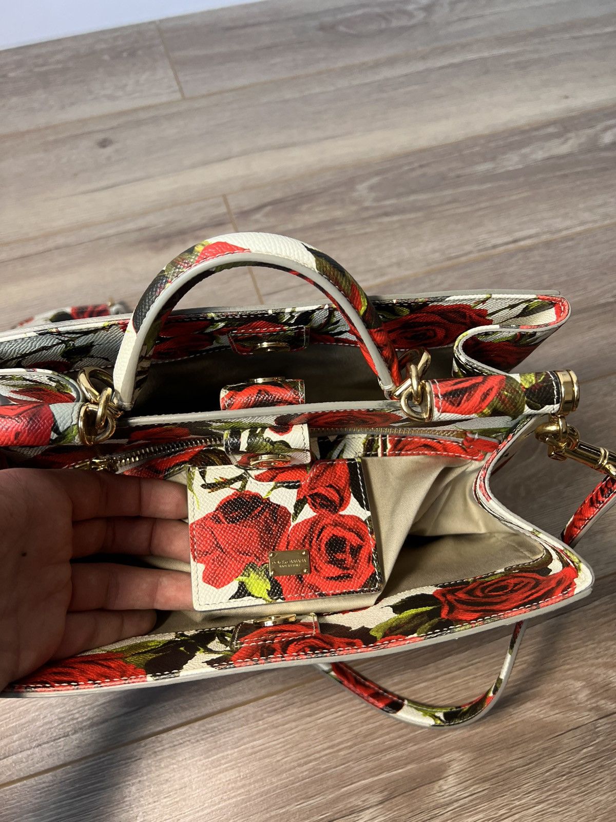 Dolce & Gabbana Dolce & Gabbana Sicily Bag (Rose Print) Size ONE SIZE - 16 Thumbnail