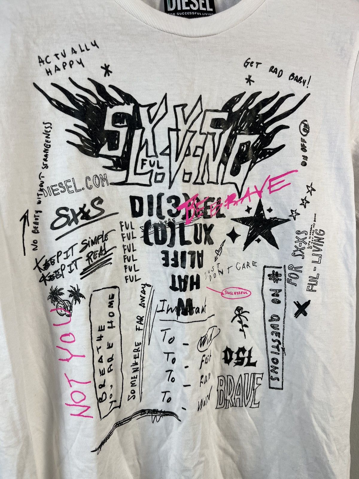Diesel Diesel Avant Garde Y2K Graphic Print Short Sleeve Tee Shirt Size S / US 4 / IT 40 - 5 Thumbnail