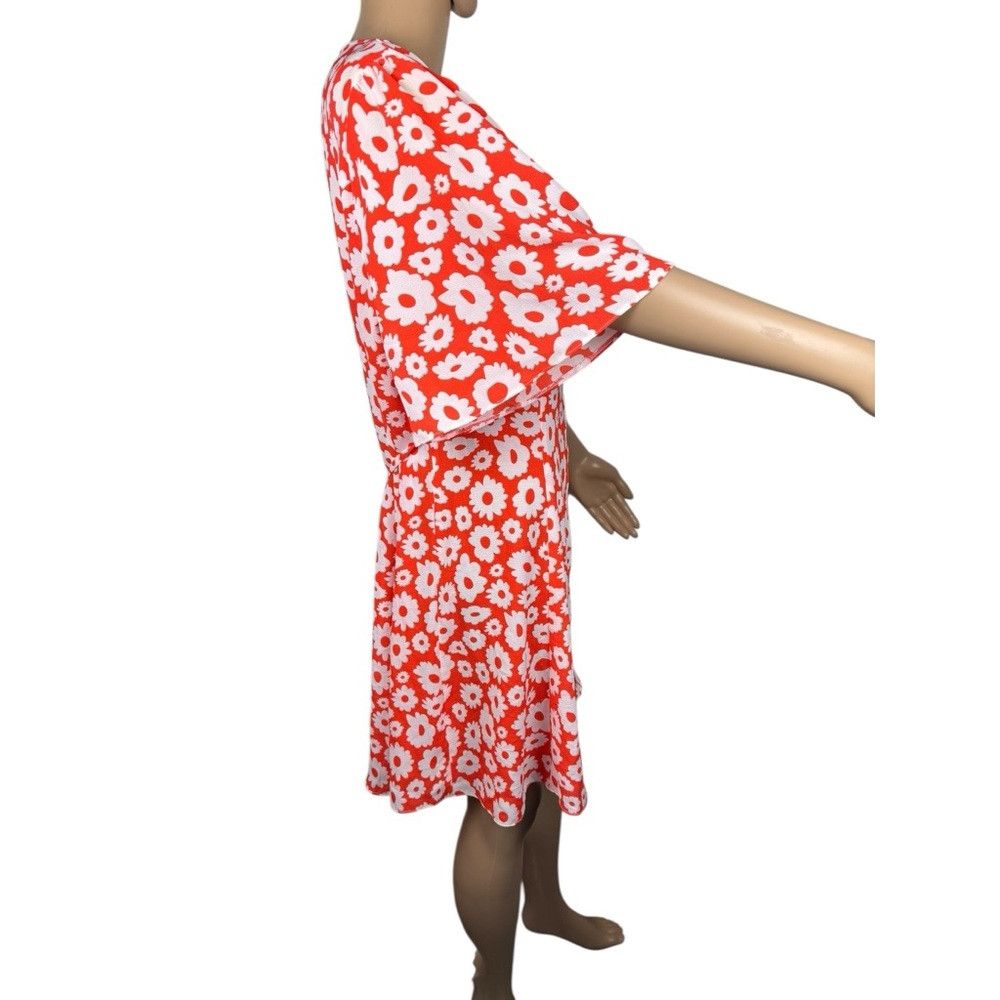 Asos NWT New ASOS Button Front Red Floral Dress Size 12 Size XL / US 12-14 / IT 48-50 - 4 Thumbnail