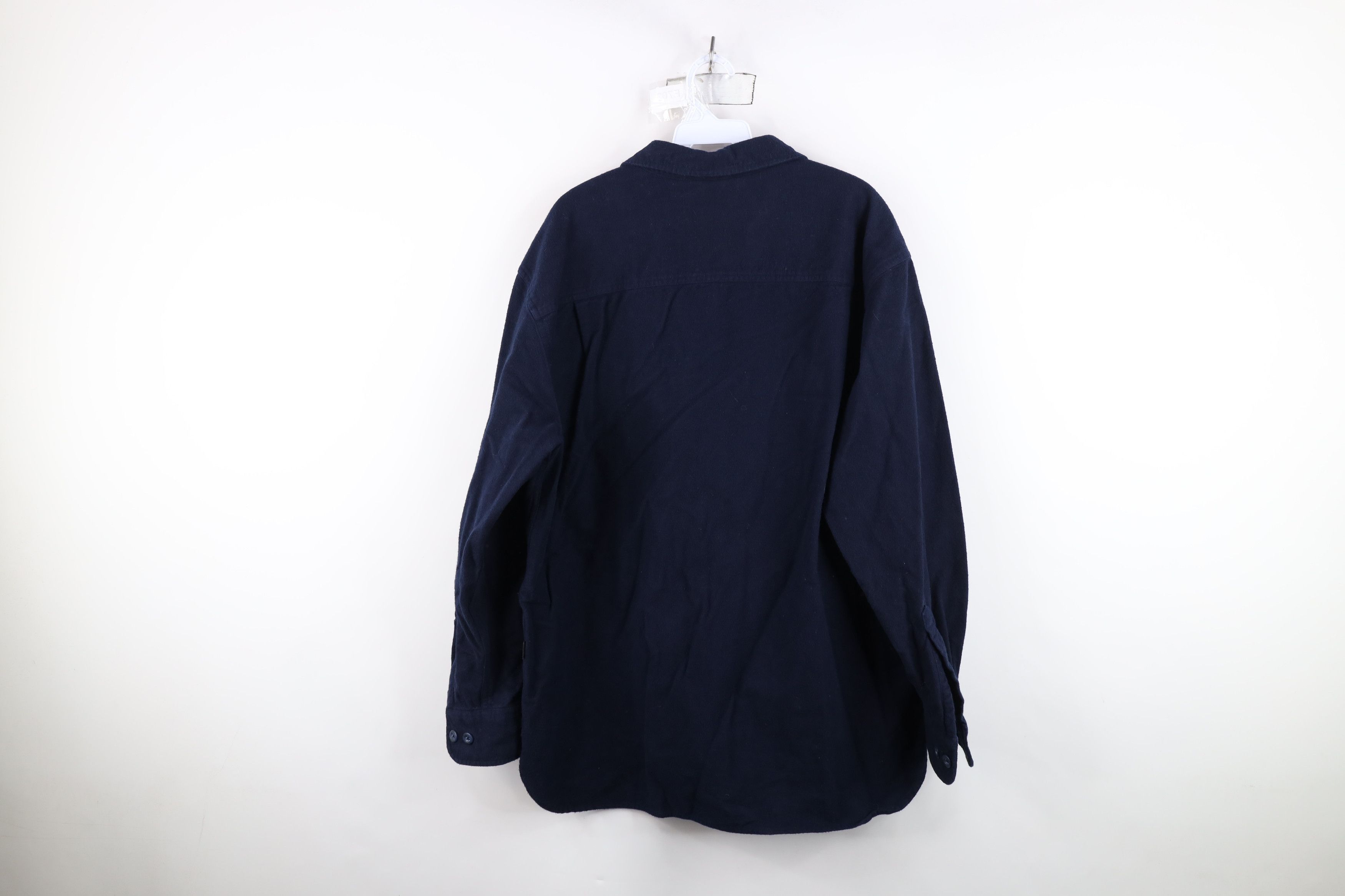 Cabelas Vintage Cabelas Chamois Collared Button Shirt Navy Blue Size US L / EU 52-54 / 3 - 12 Thumbnail