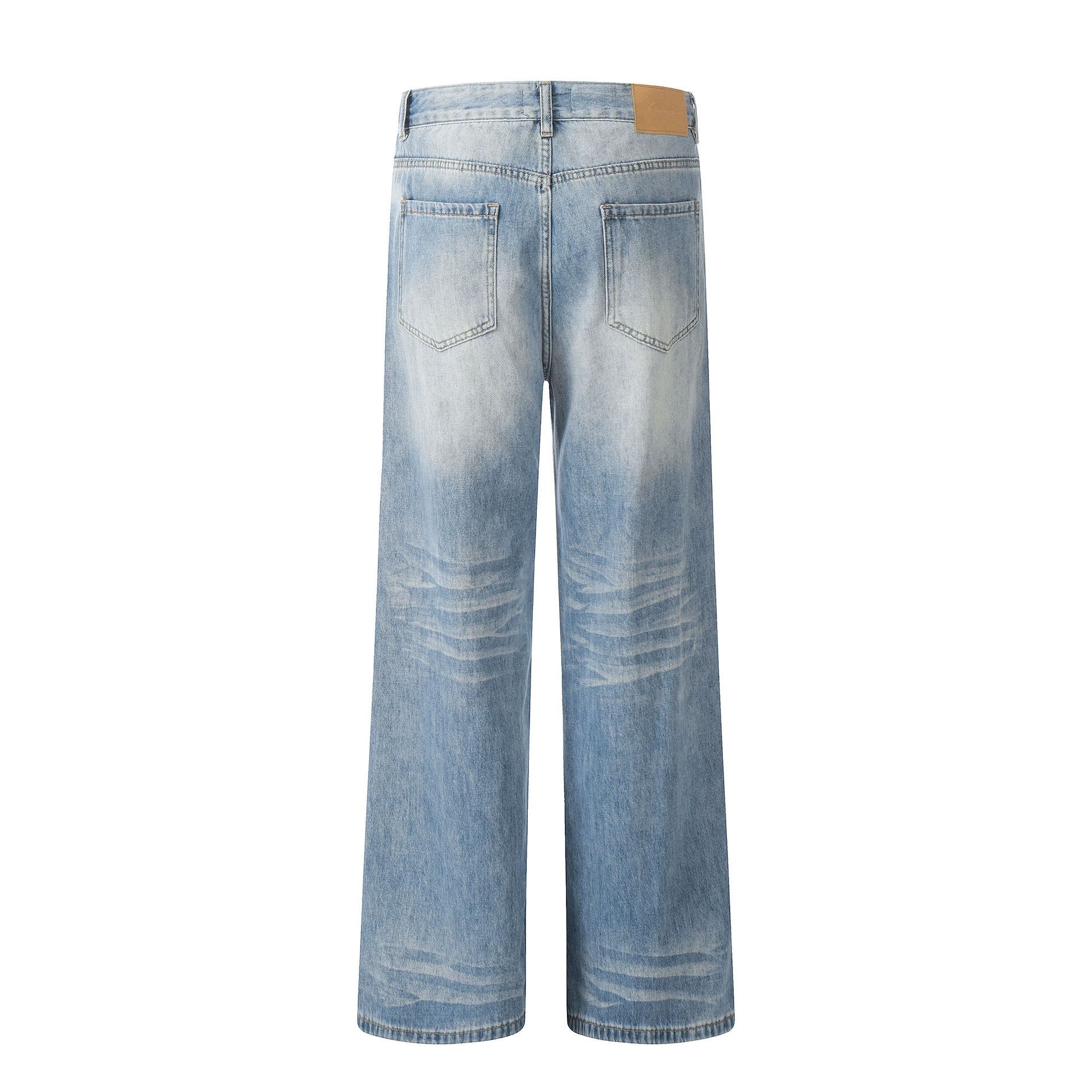 Japanese Brand × Jean American street retro men's loose straight wide-leg jeans Size US 34 / EU 50 - 2 Thumbnail