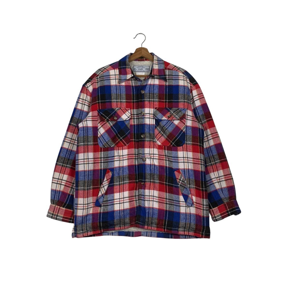 Flannel 90’s SEAHOP Fleece Lined Checked Flannel Jacket #2342-C105 Size US M / EU 48-50 / 2 - 1 Thumbnail
