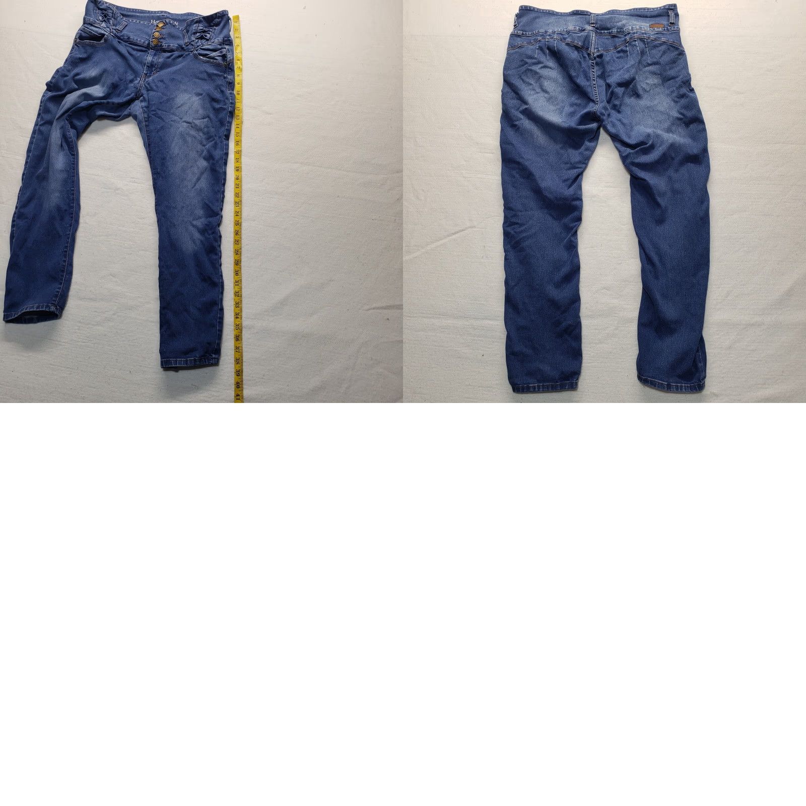 Vintage Hot & Lovely Jeans Shirt Womens Adult 20 Blue Cotton Blend Denim Skinny Stretch Button Zipper Love 90s Womens Size 42" / US 20 - 8 Thumbnail