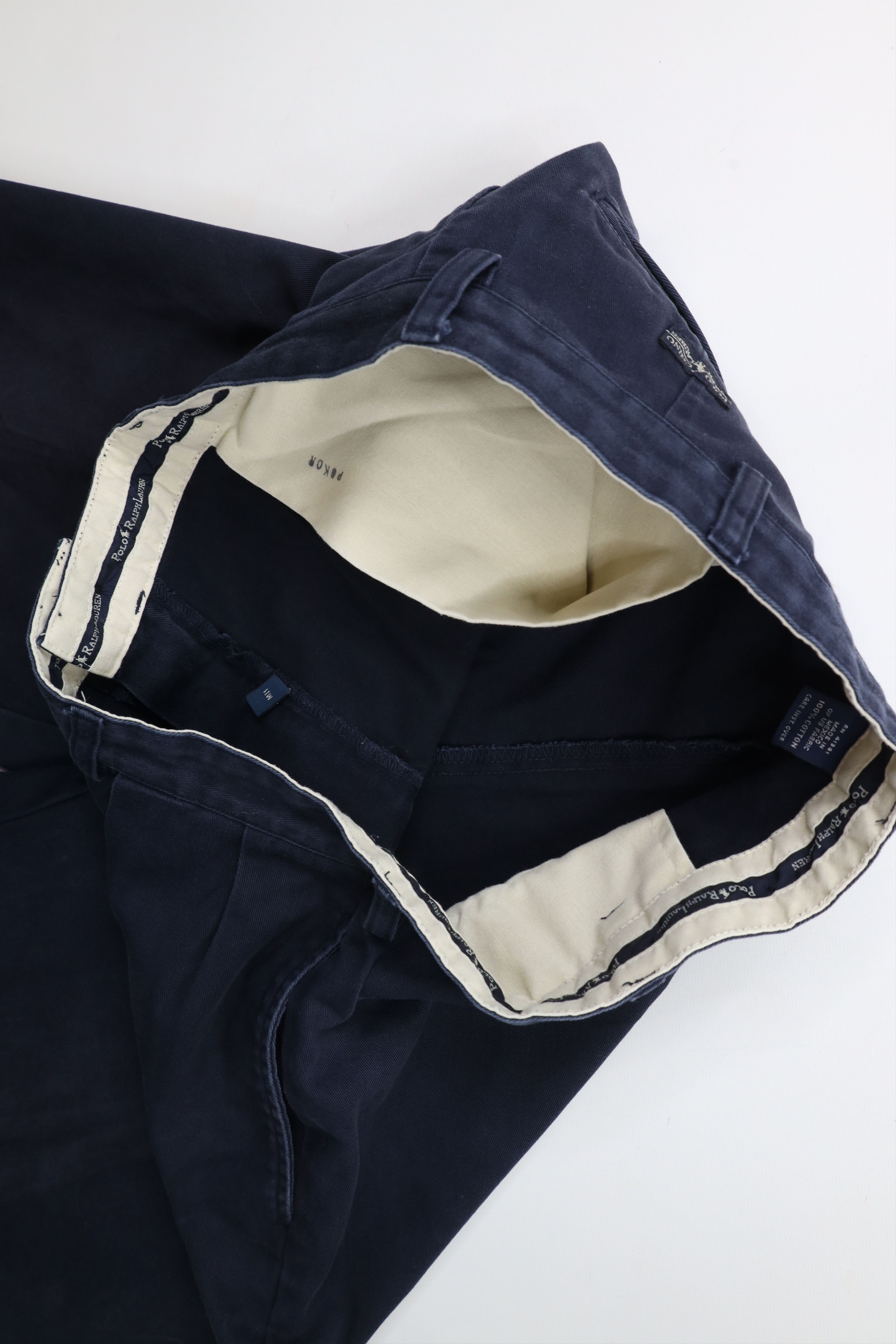 Ralph Lauren × Vintage Vintage 90s Ralph Lauren Wide Leg Chino Pants Navy Blue Size US 35 - 10 Thumbnail