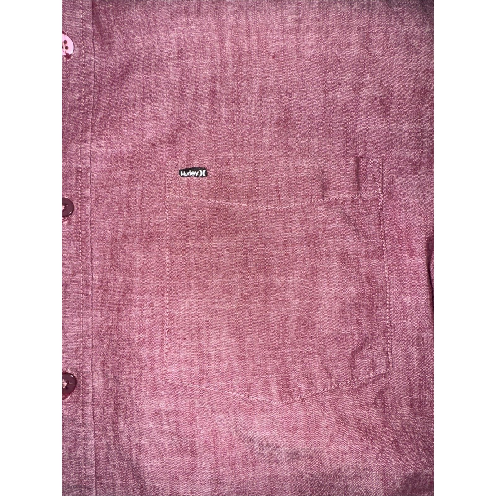 Hurley × Vintage Hurley Short Sleeved Chambray Shirt Red 2XL 24x30 Size US XXL / EU 58 / 5 - 3 Thumbnail