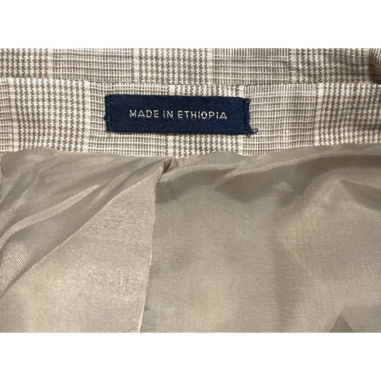 Stafford STAFFORD Linen Blend Slim Fit Blazer Brown Plaid Men Size 52R Size 52R - 3 Thumbnail