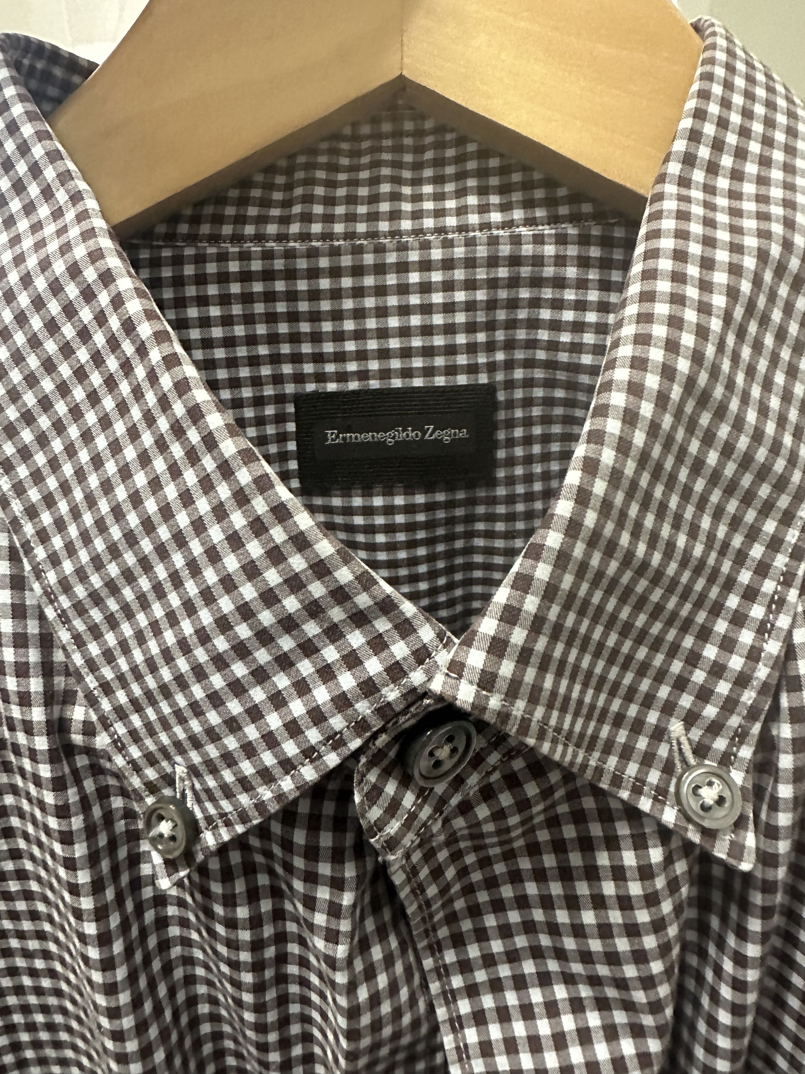 Ermenegildo Zegna Check Button-Up ($500+) Size US L / EU 52-54 / 3 - 1 Thumbnail