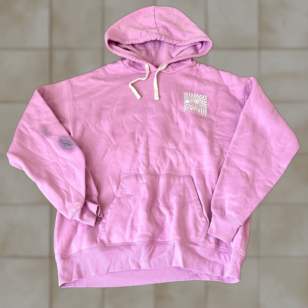 Billabong VINTAGE Billabong Hoodie Womens Large Pink Pullover Fleece Pocket Sweatshirt Size L / US 10 / IT 46 - 1 Thumbnail