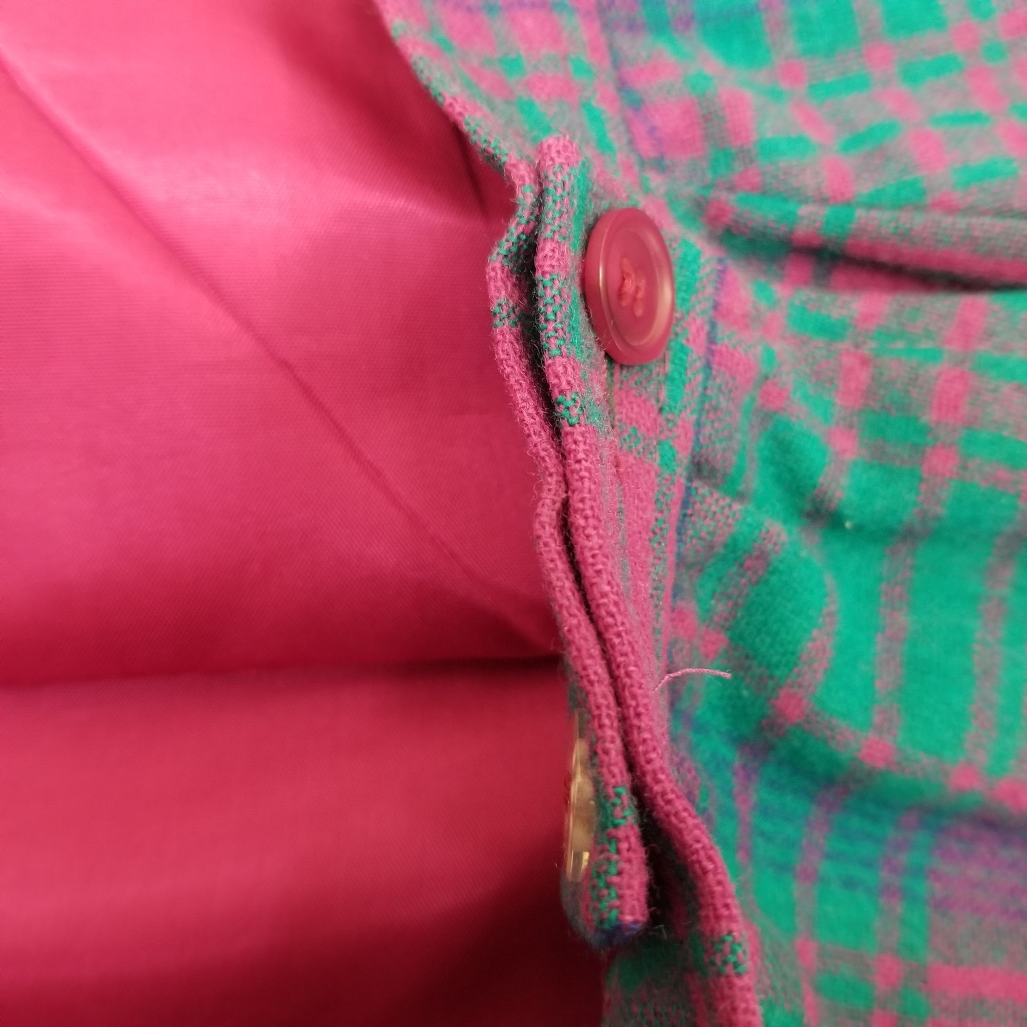 Pendleton Pendleton 16 Pink Green Plaid Virgin Wool Skirt USA Pockets Size 38" / US 16 / IT 52 - 6 Thumbnail